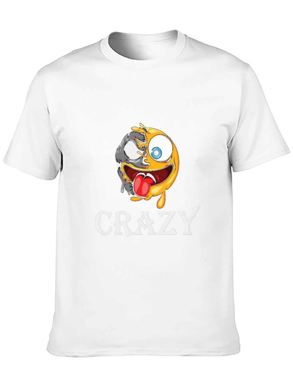 Crazy Emoji Graphic T-Shirt - Black Cotton Tee
