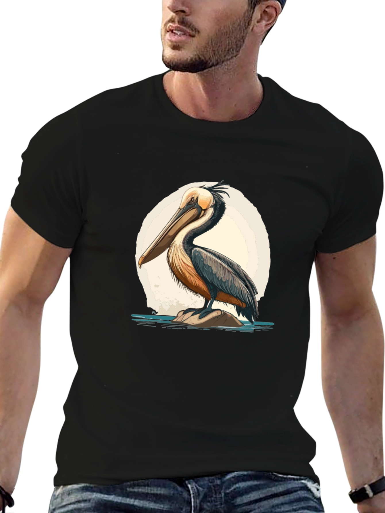 Pelican Graphic Tee - Unique Bird Design