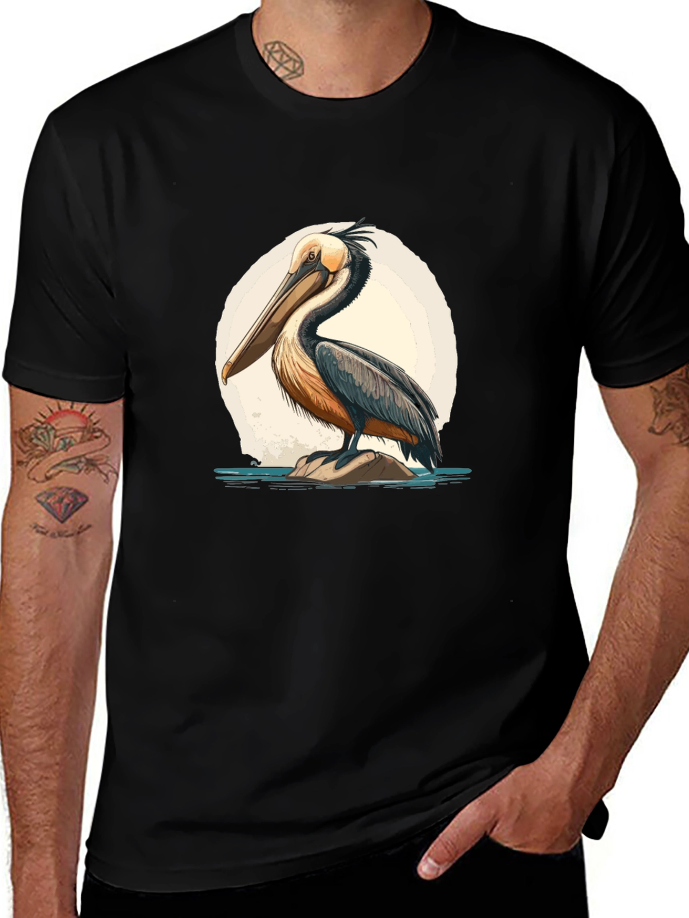 Pelican Graphic Tee - Unique Bird Design