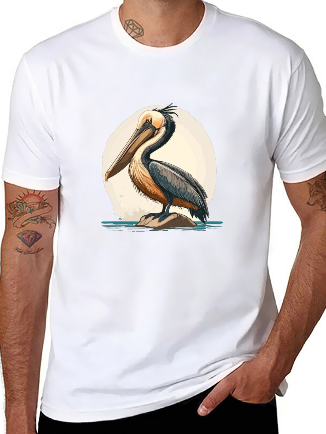 Pelican Graphic Tee - Unique Bird Design