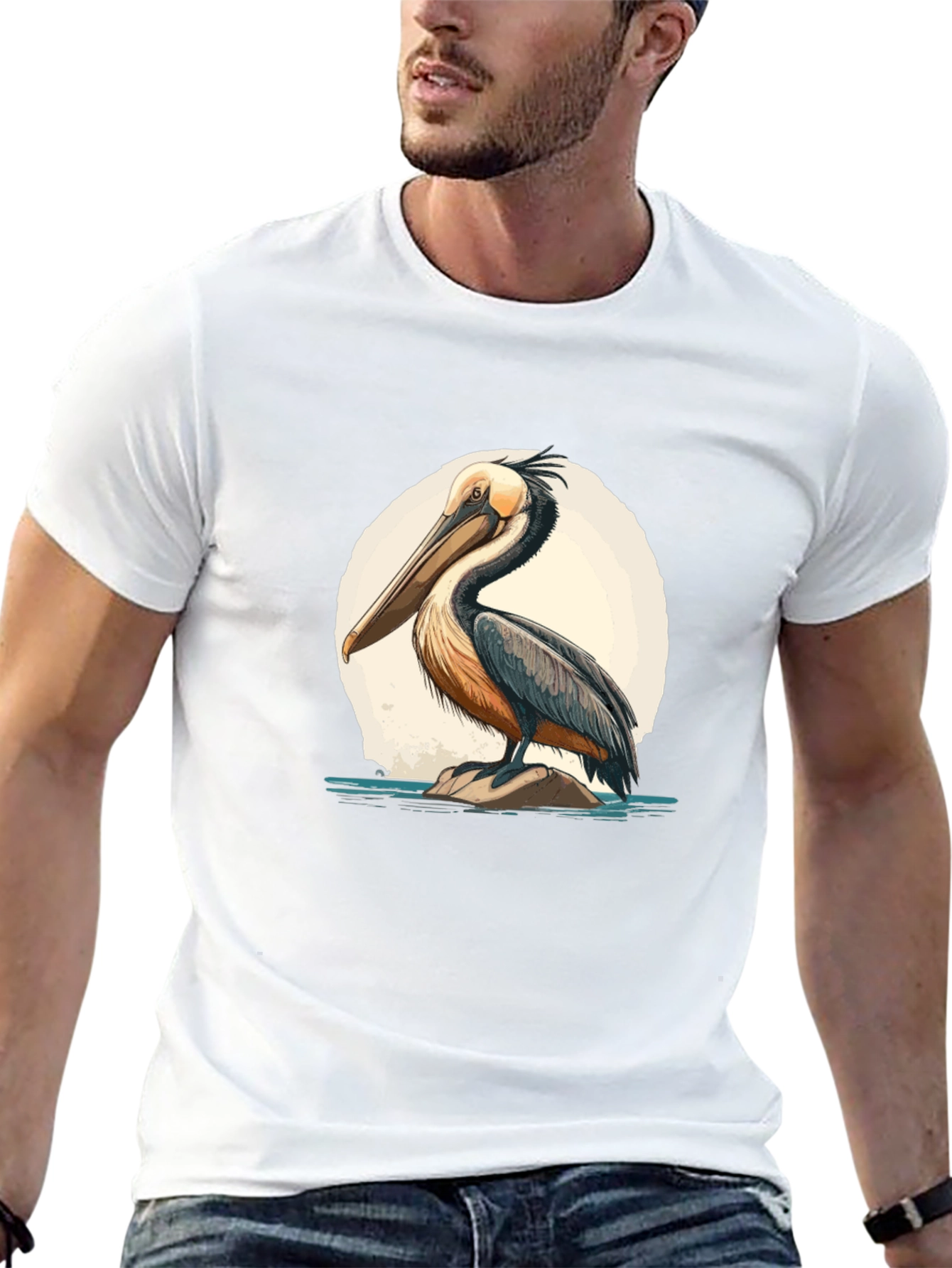 Pelican Graphic Tee - Unique Bird Design