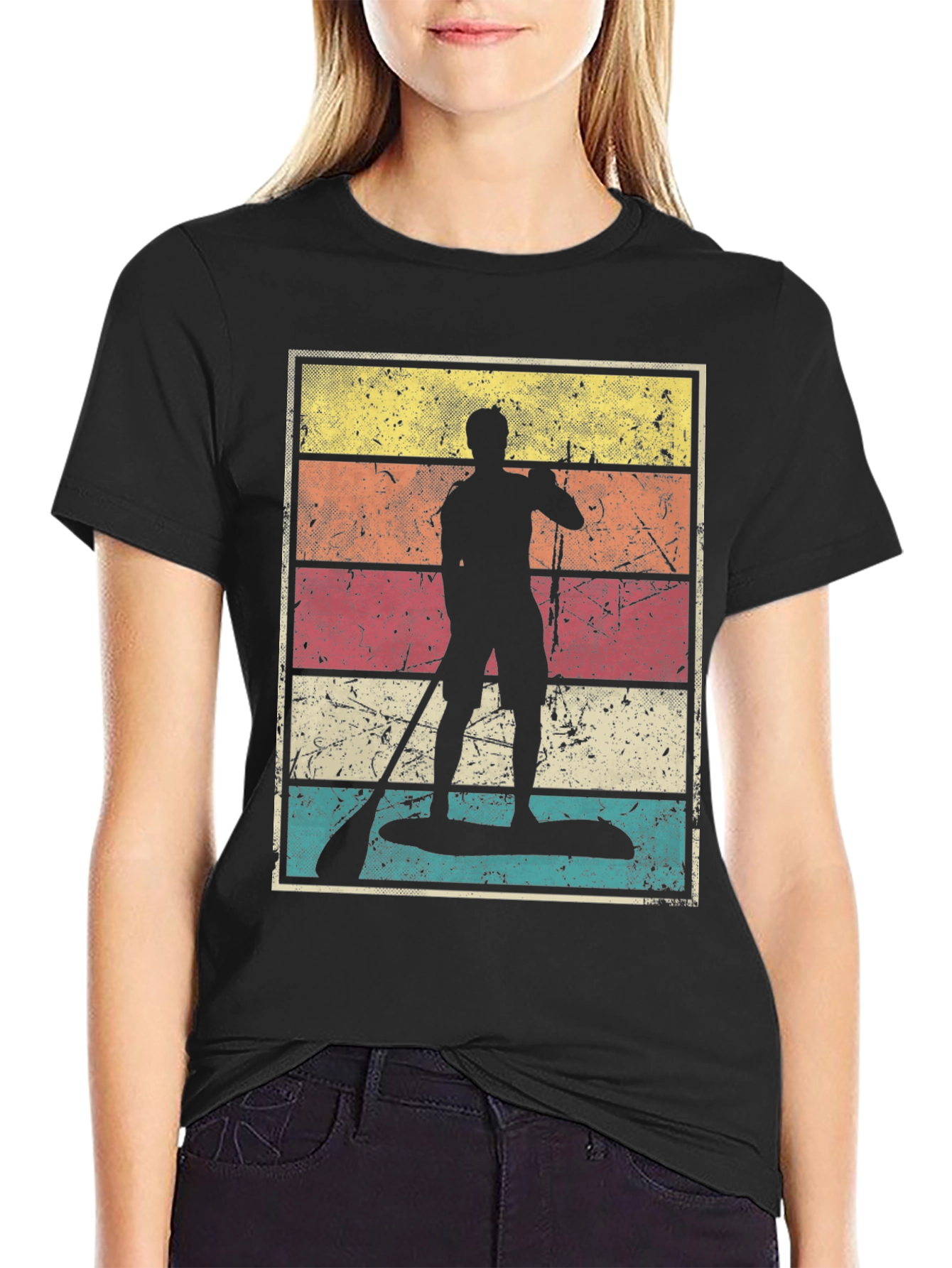 Retro Paddle Boarder Graphic Tee