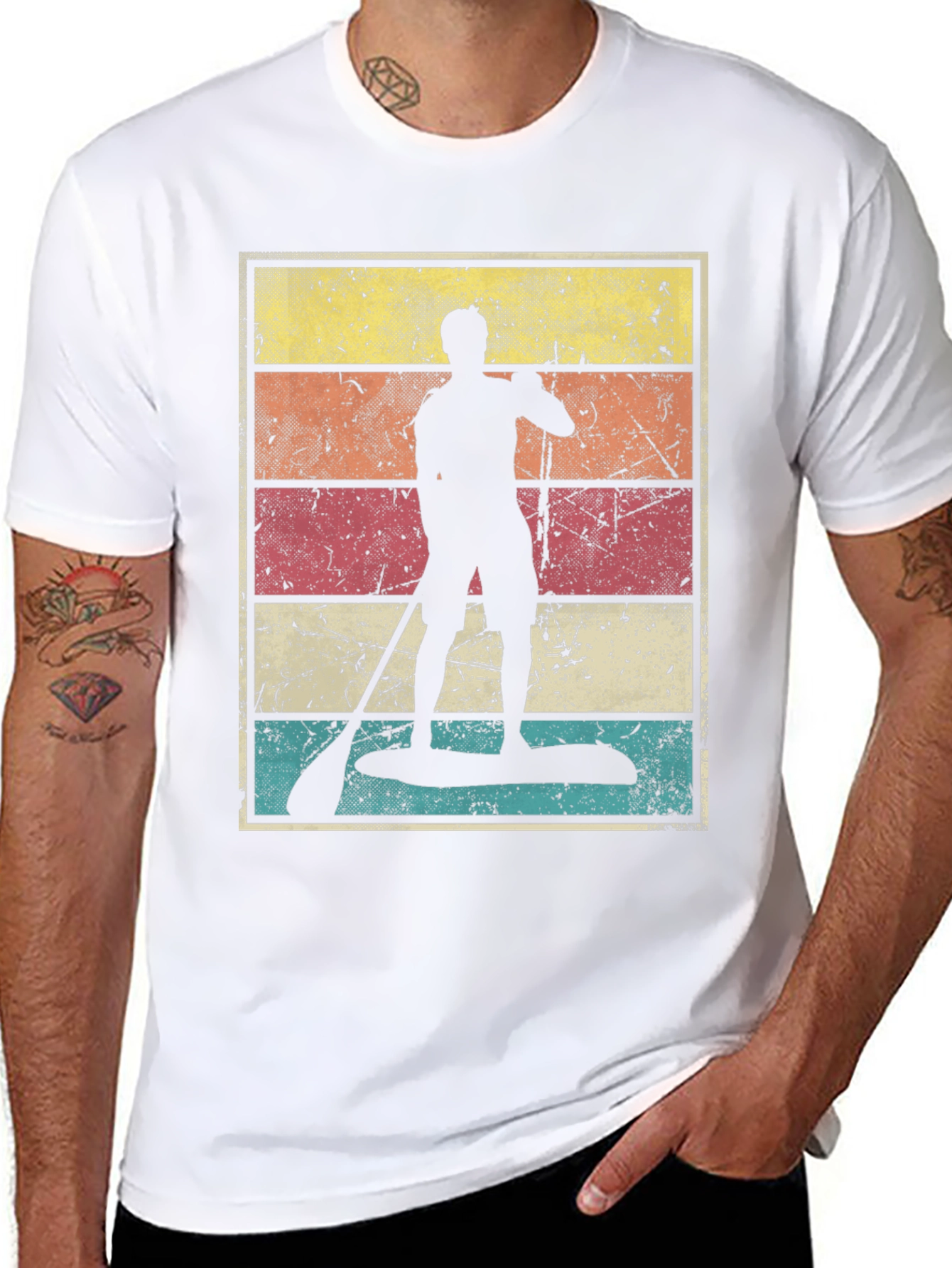 Retro Paddle Boarder Graphic Tee