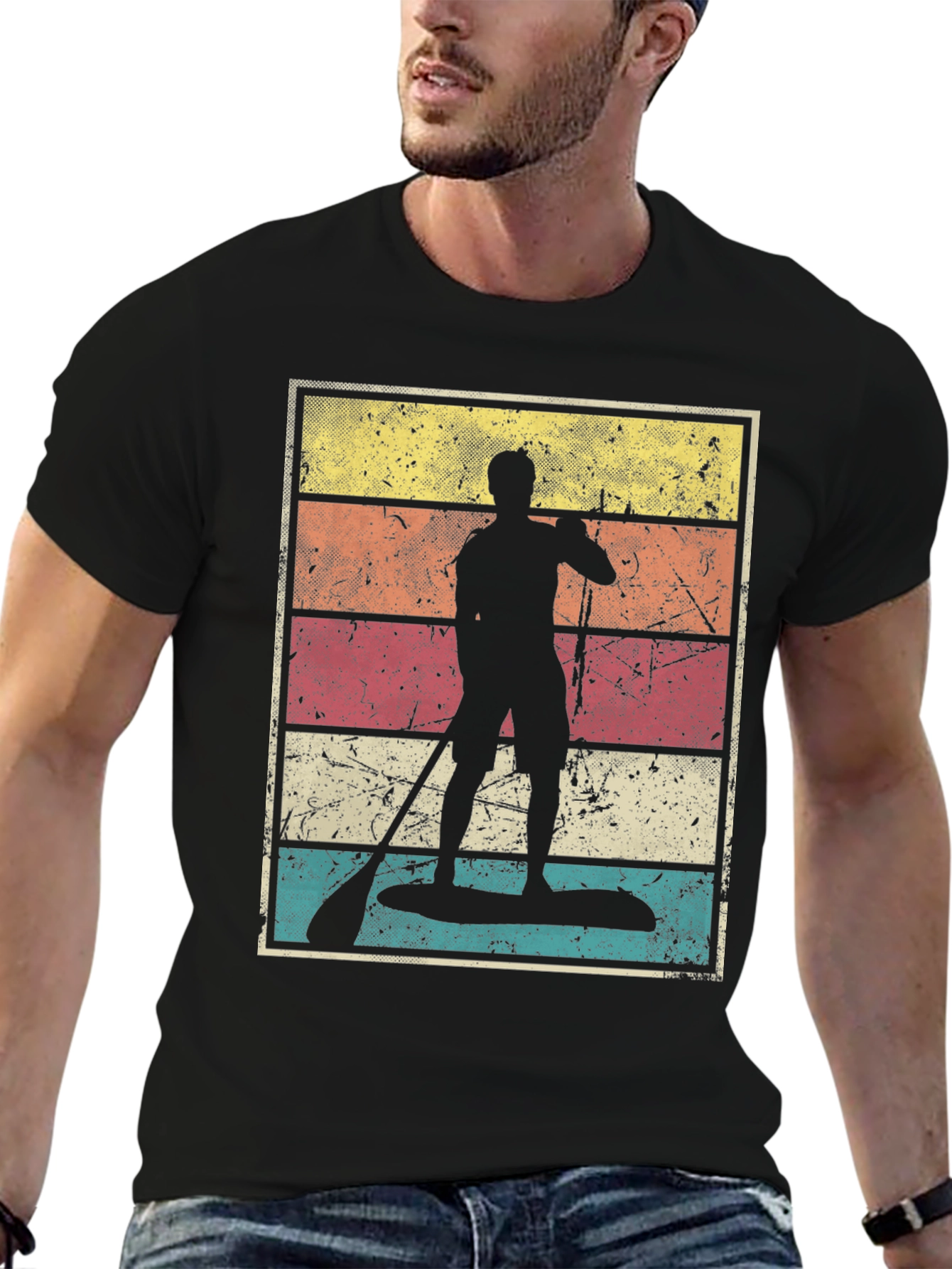 Retro Paddle Boarder Graphic Tee
