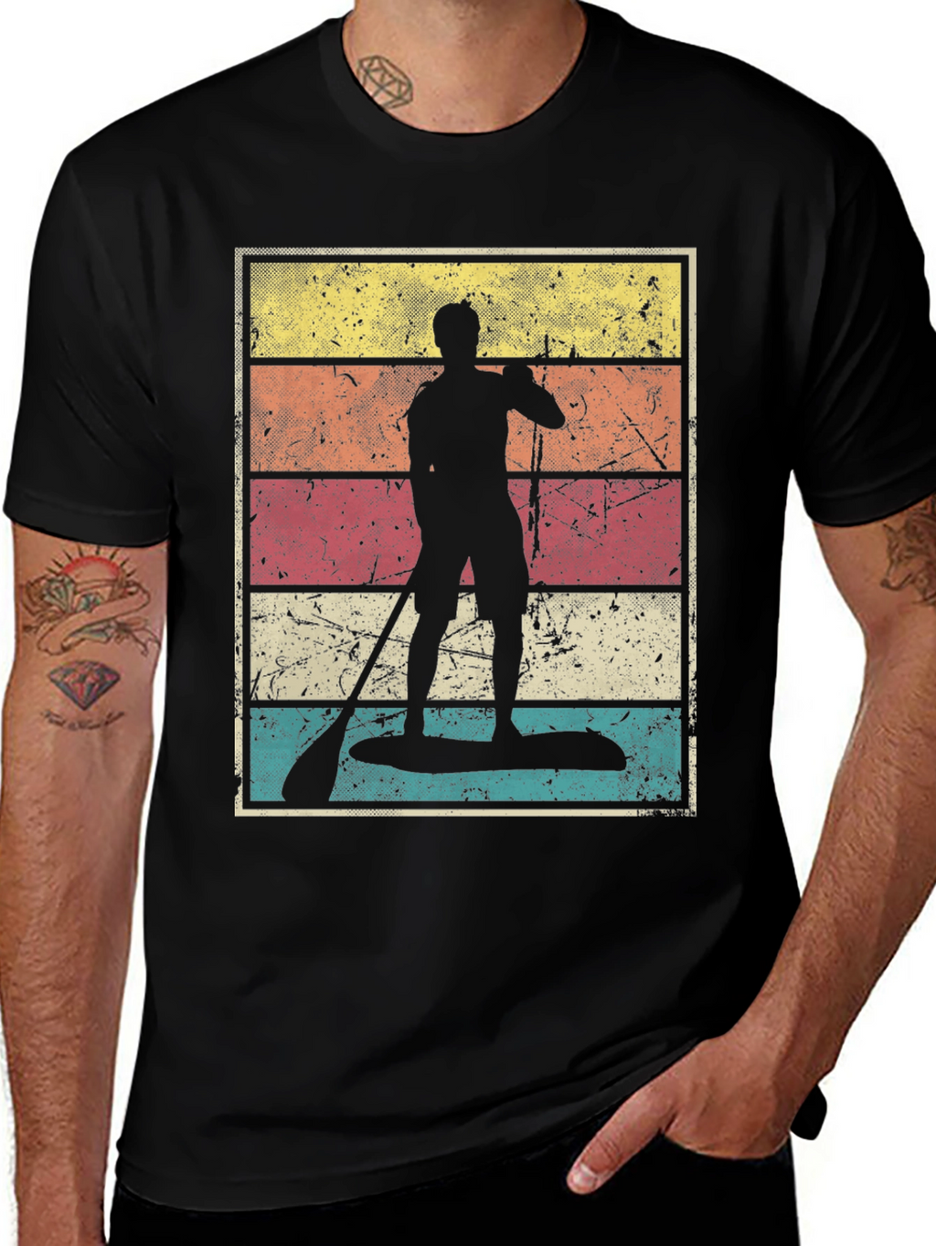 Retro Paddle Boarder Graphic Tee