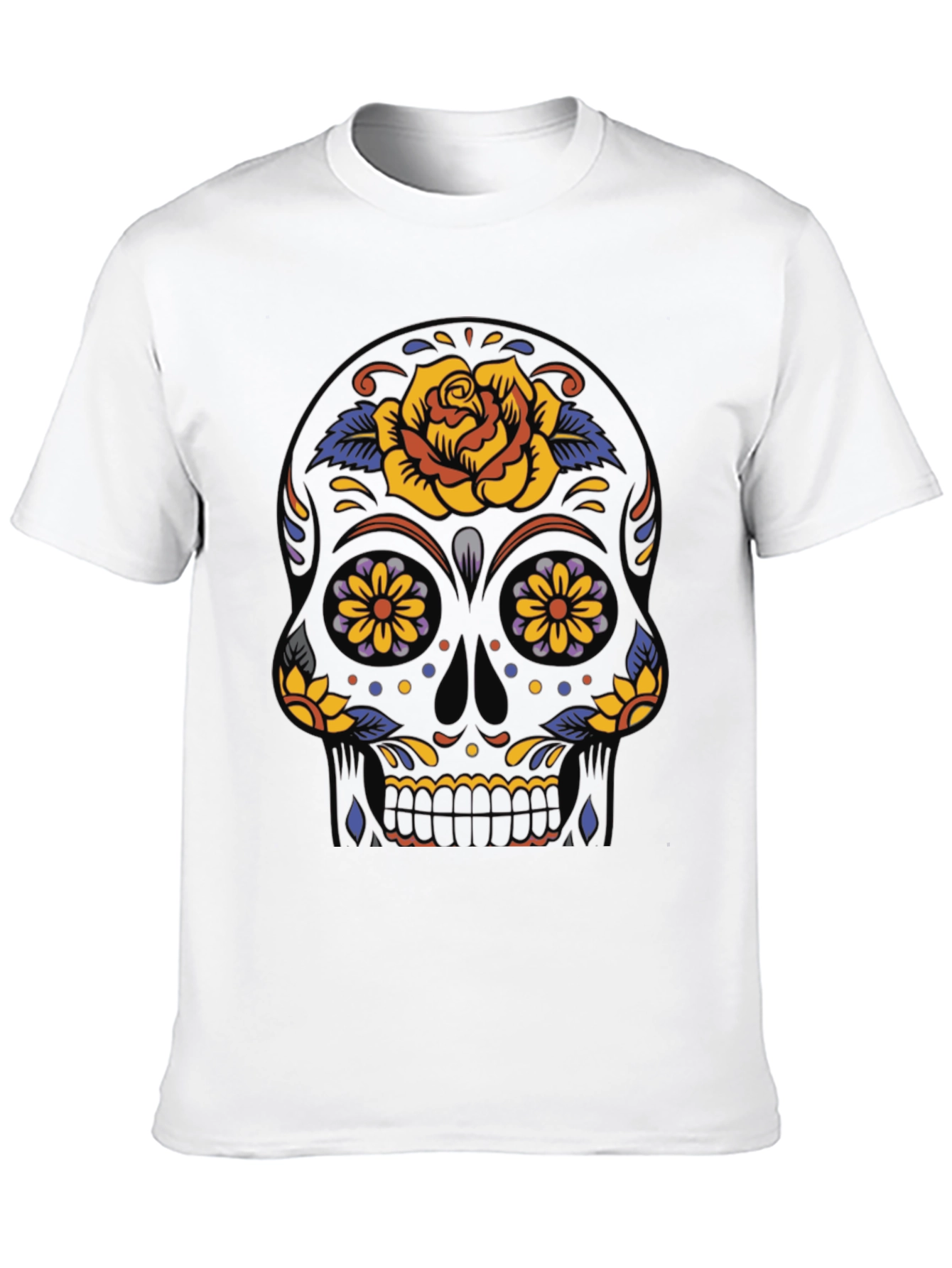 Day of the Dead Skull Graphic Tee - Black