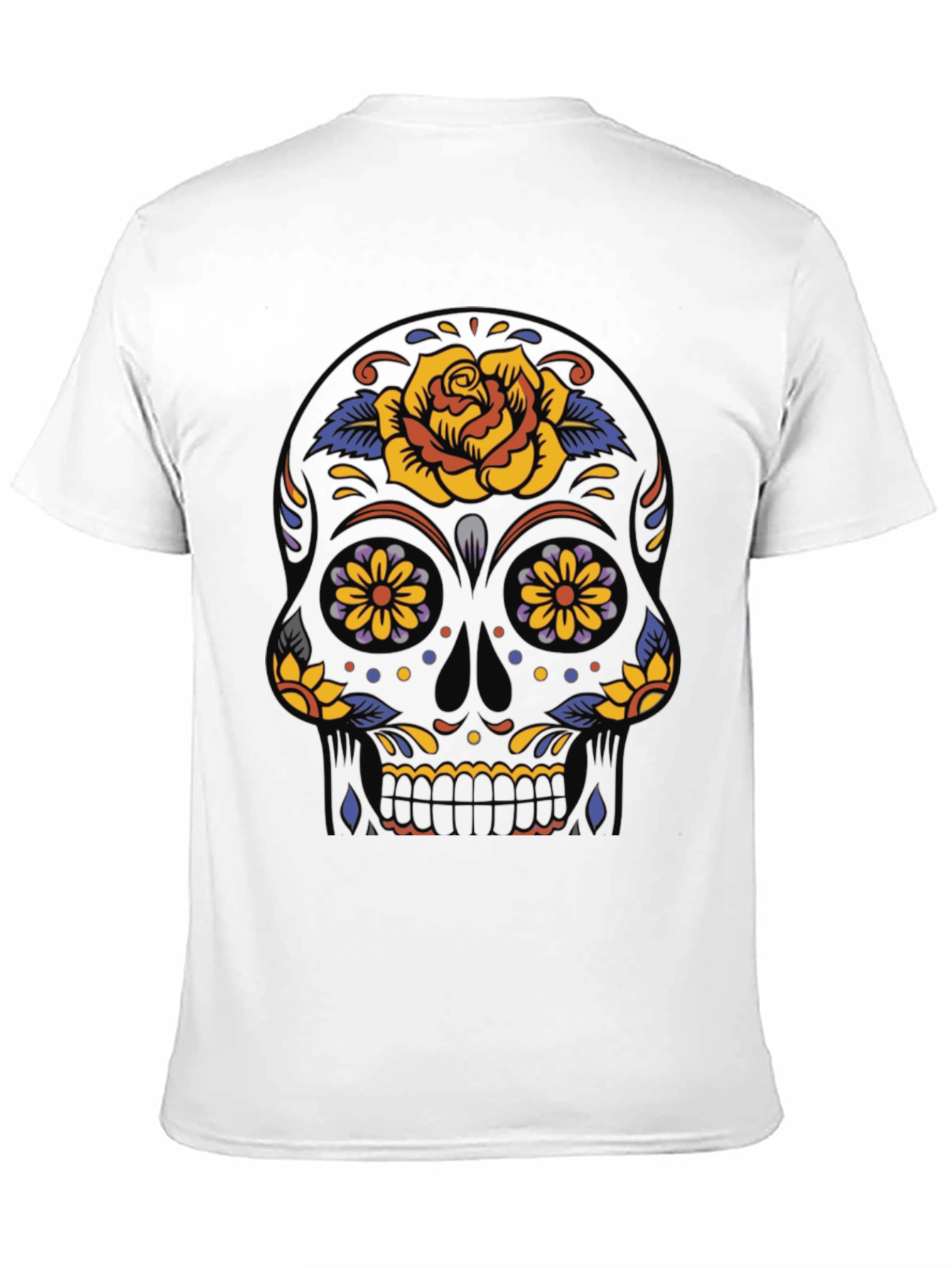 Day of the Dead Skull Graphic Tee - Black
