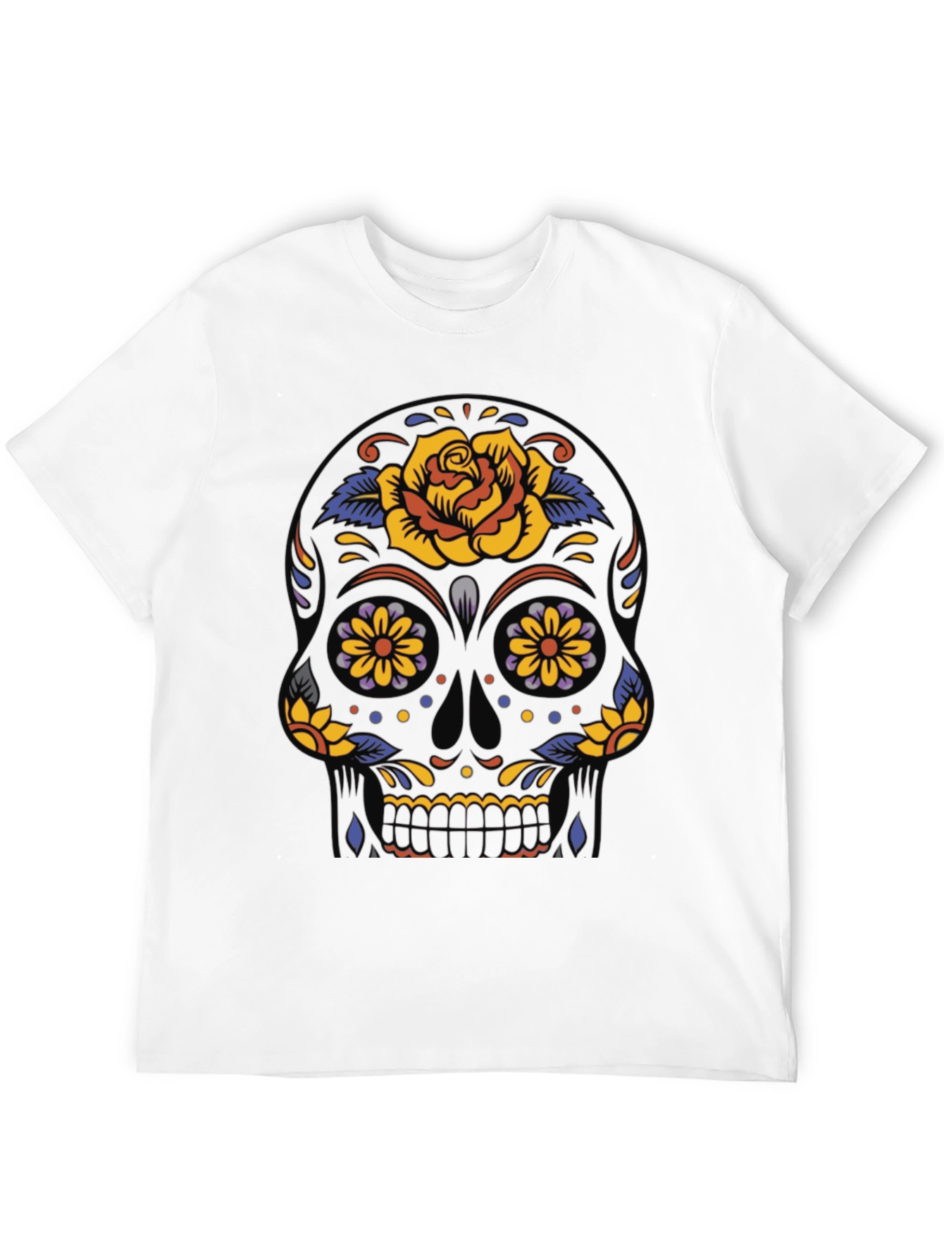 Day of the Dead Skull Graphic Tee - Black