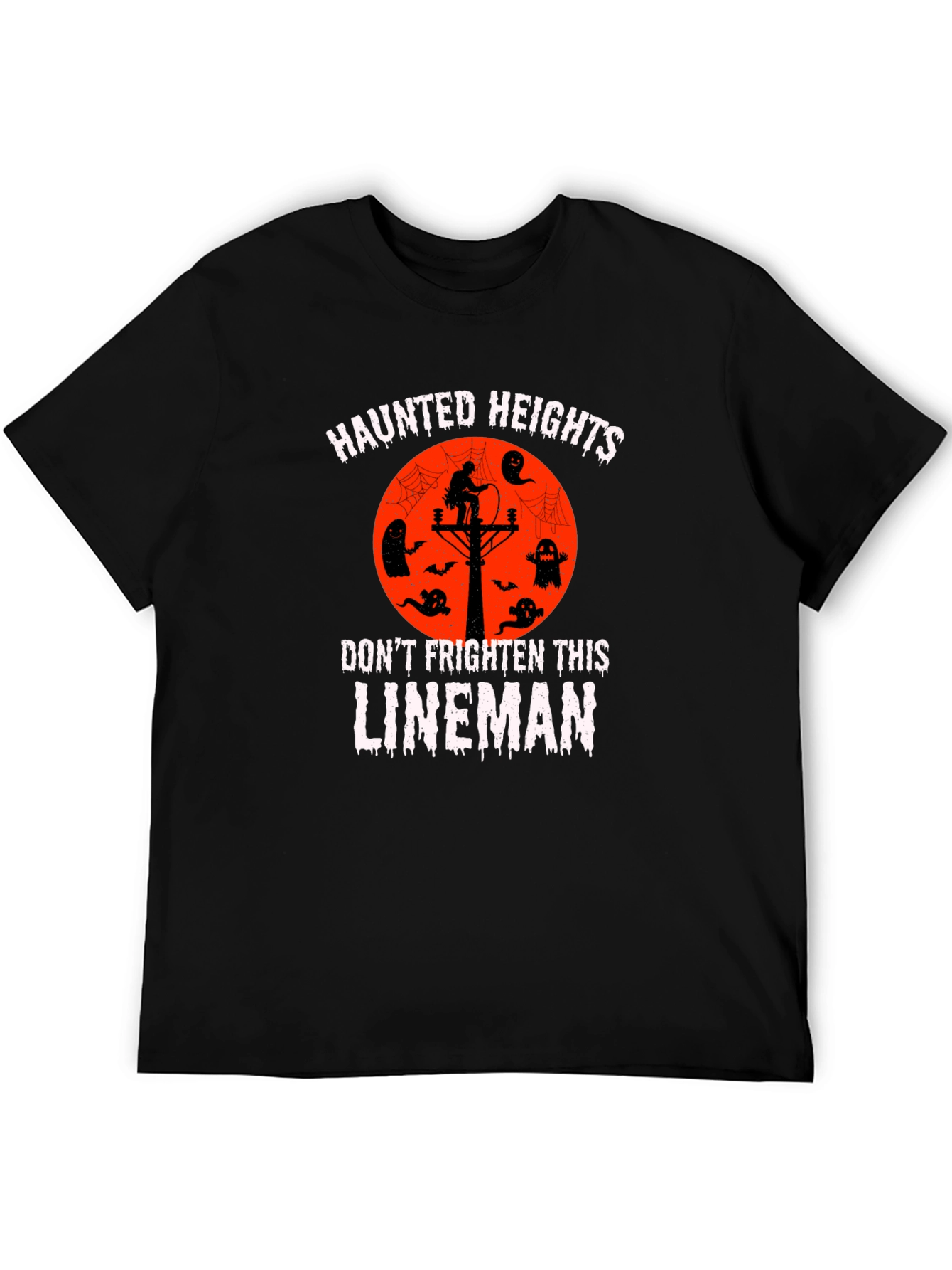 Haunted Heights Lineman Halloween T-Shirt