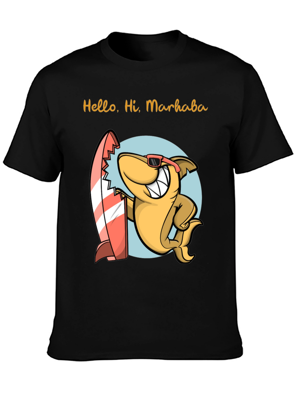 Surfing Shark Graphic Tee - Hello Hi Marhaba