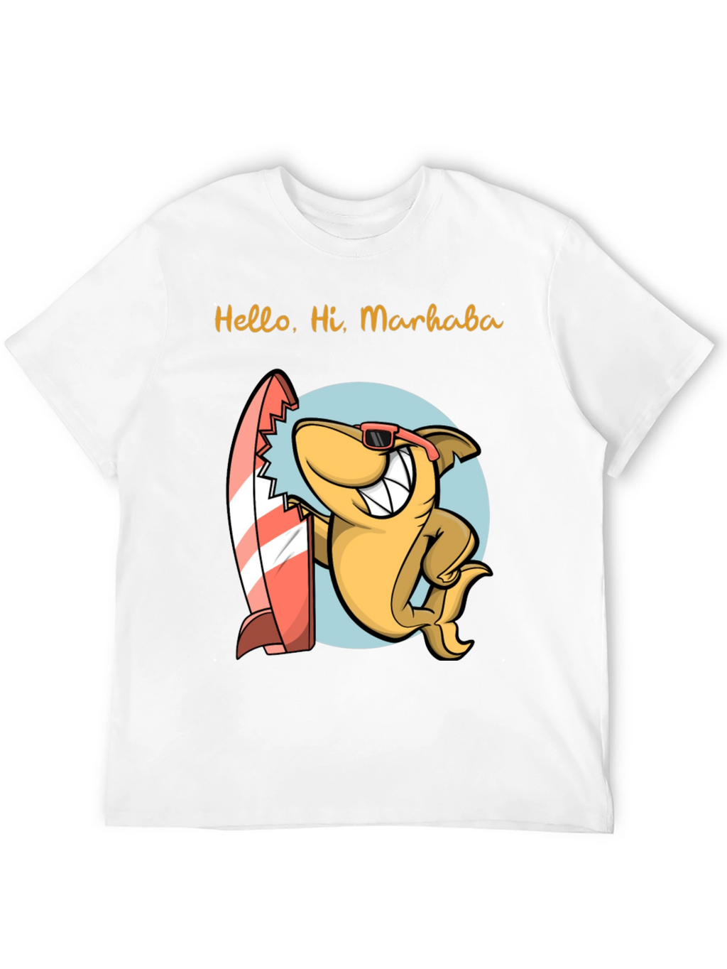 Surfing Shark Graphic Tee - Hello Hi Marhaba
