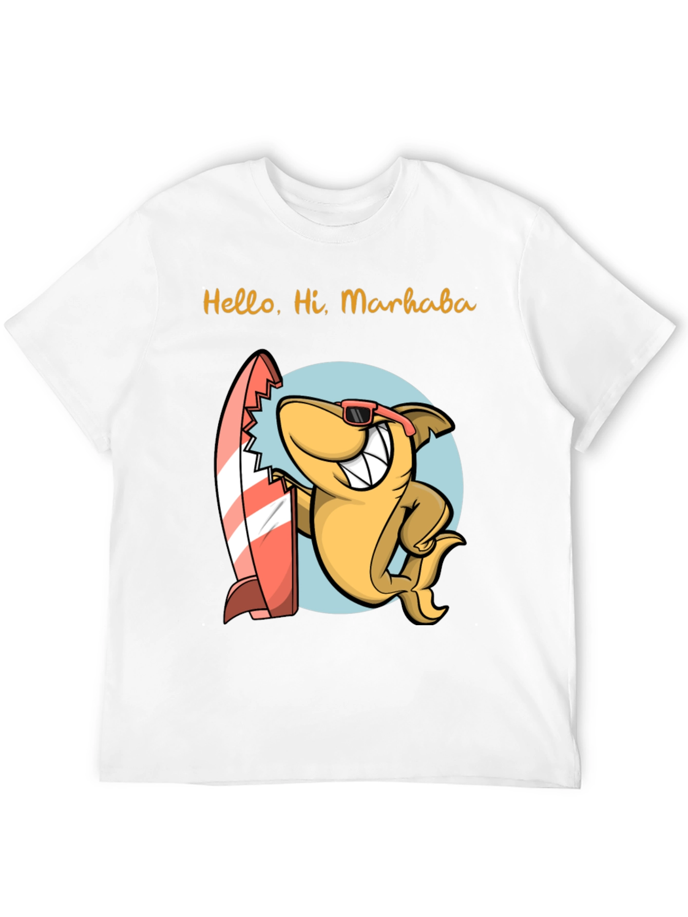 Surfing Shark Graphic Tee - Hello Hi Marhaba