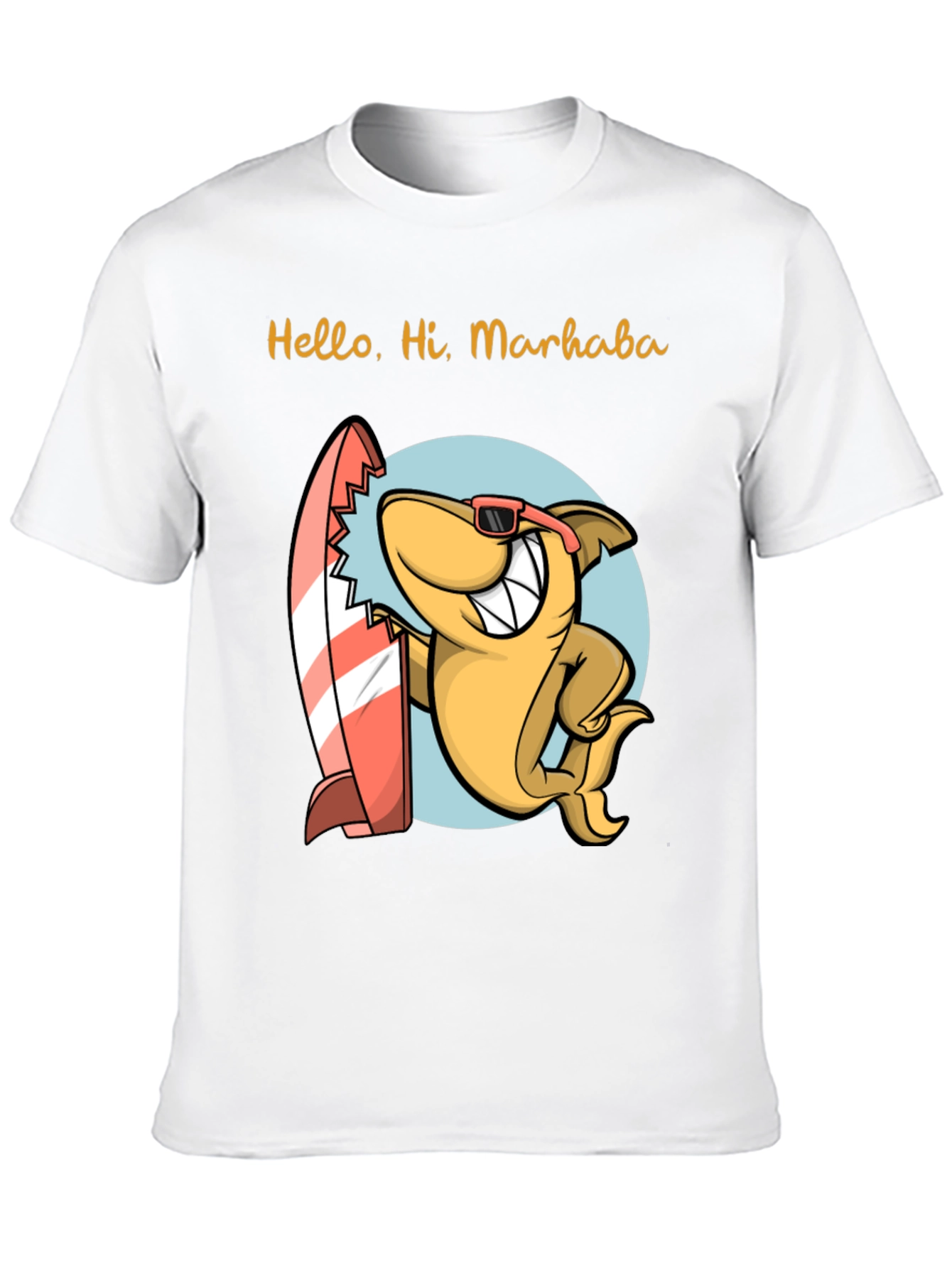 Surfing Shark Graphic Tee - Hello Hi Marhaba
