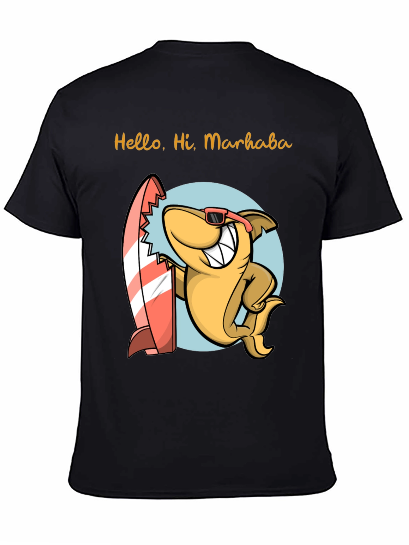 Surfing Shark Graphic Tee - Hello Hi Marhaba