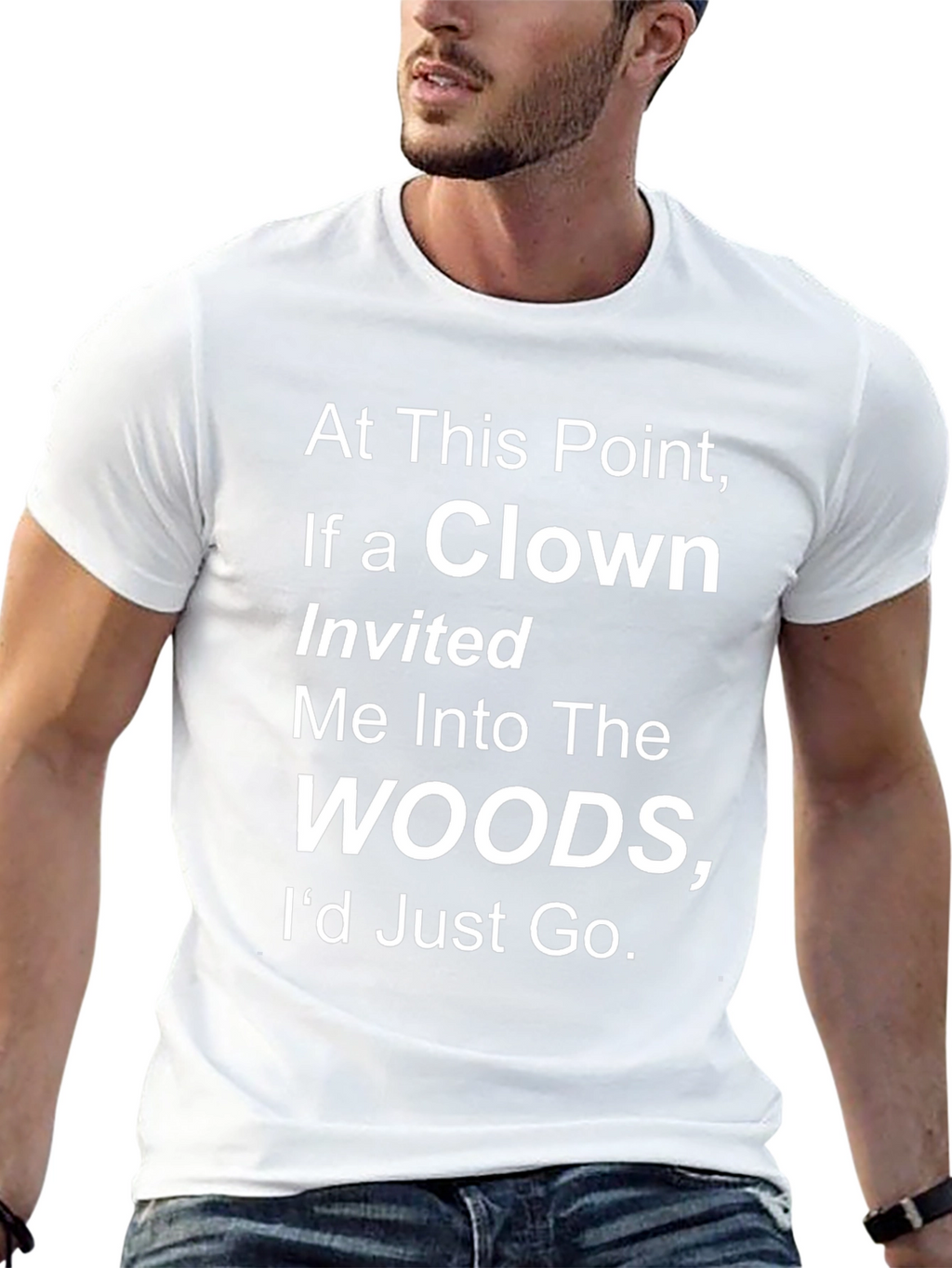 Clown Woods Graphic Tee - Humorous T-Shirt