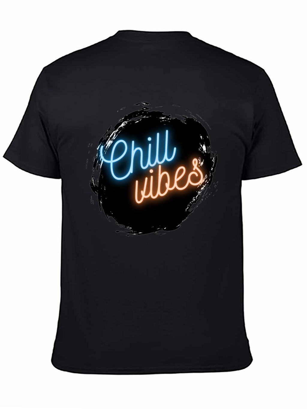 Chill Vibes Black Graphic Tee - Mens Casual Wear