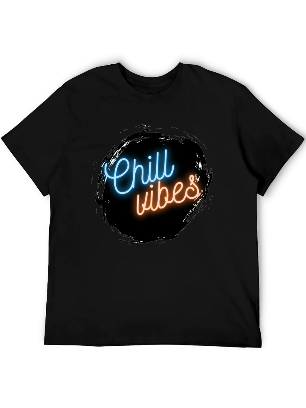 Chill Vibes Black Graphic Tee - Mens Casual Wear
