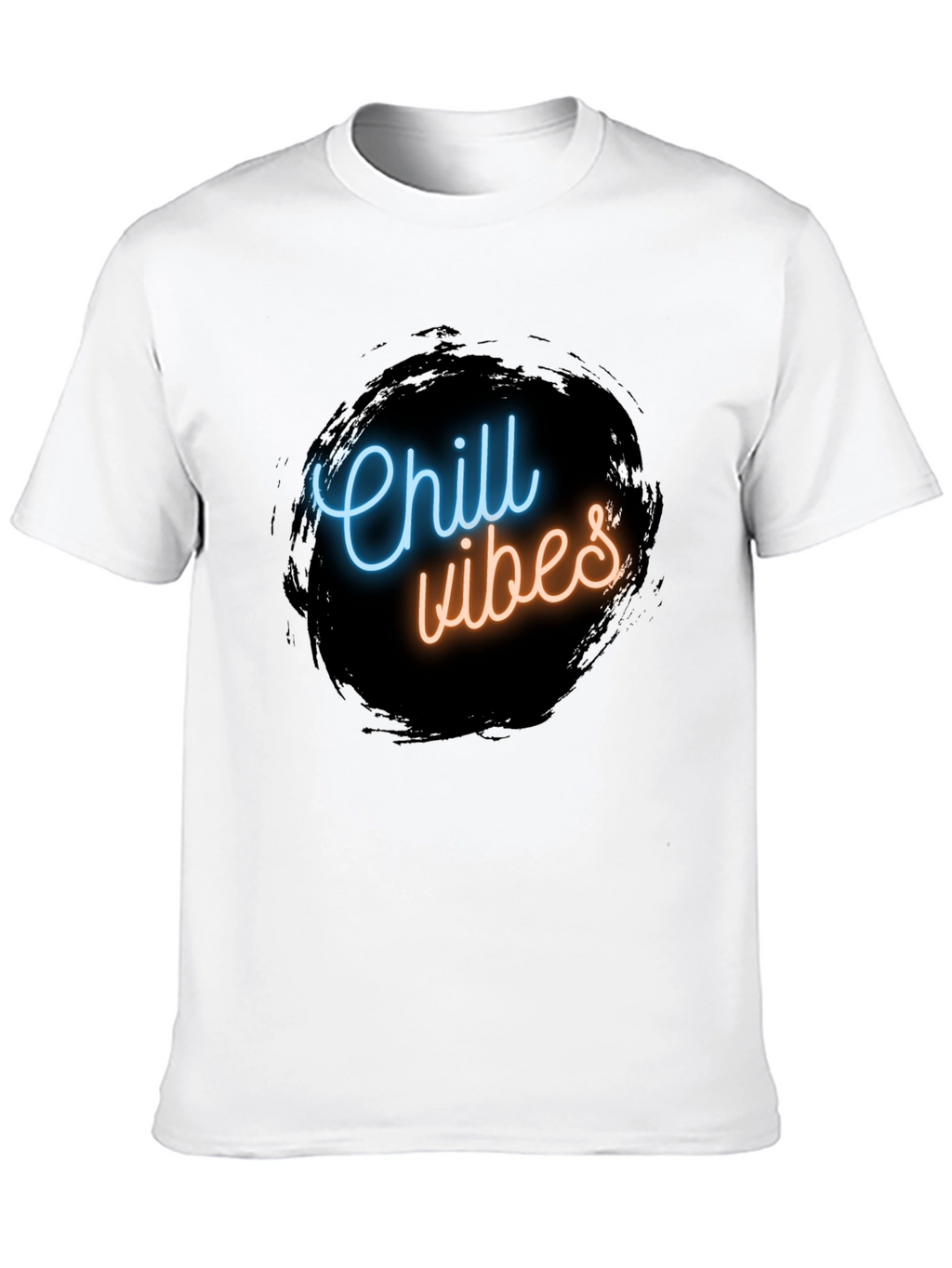 Chill Vibes Black Graphic Tee - Mens Casual Wear