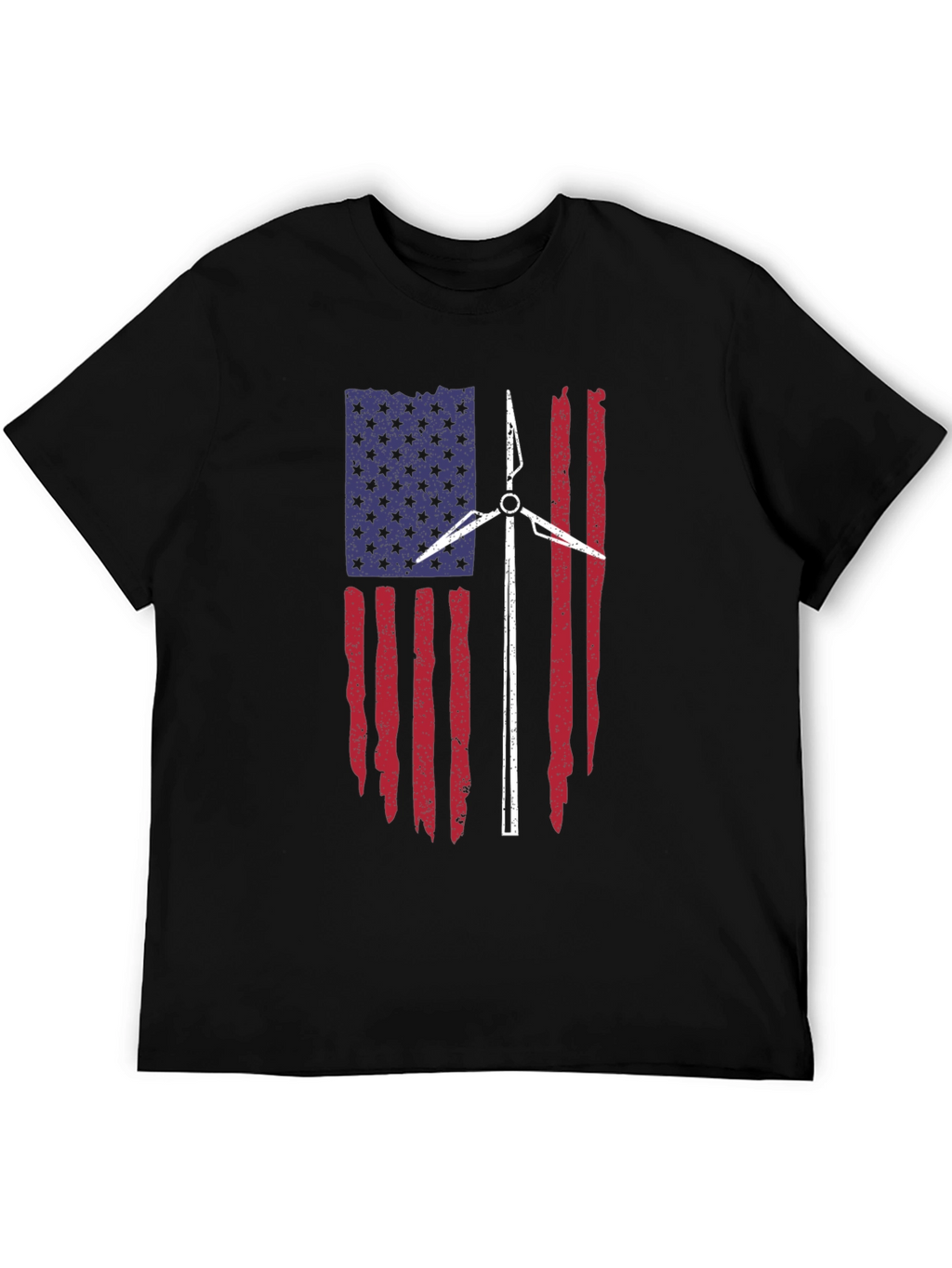 American Flag Wind Turbine T-Shirt