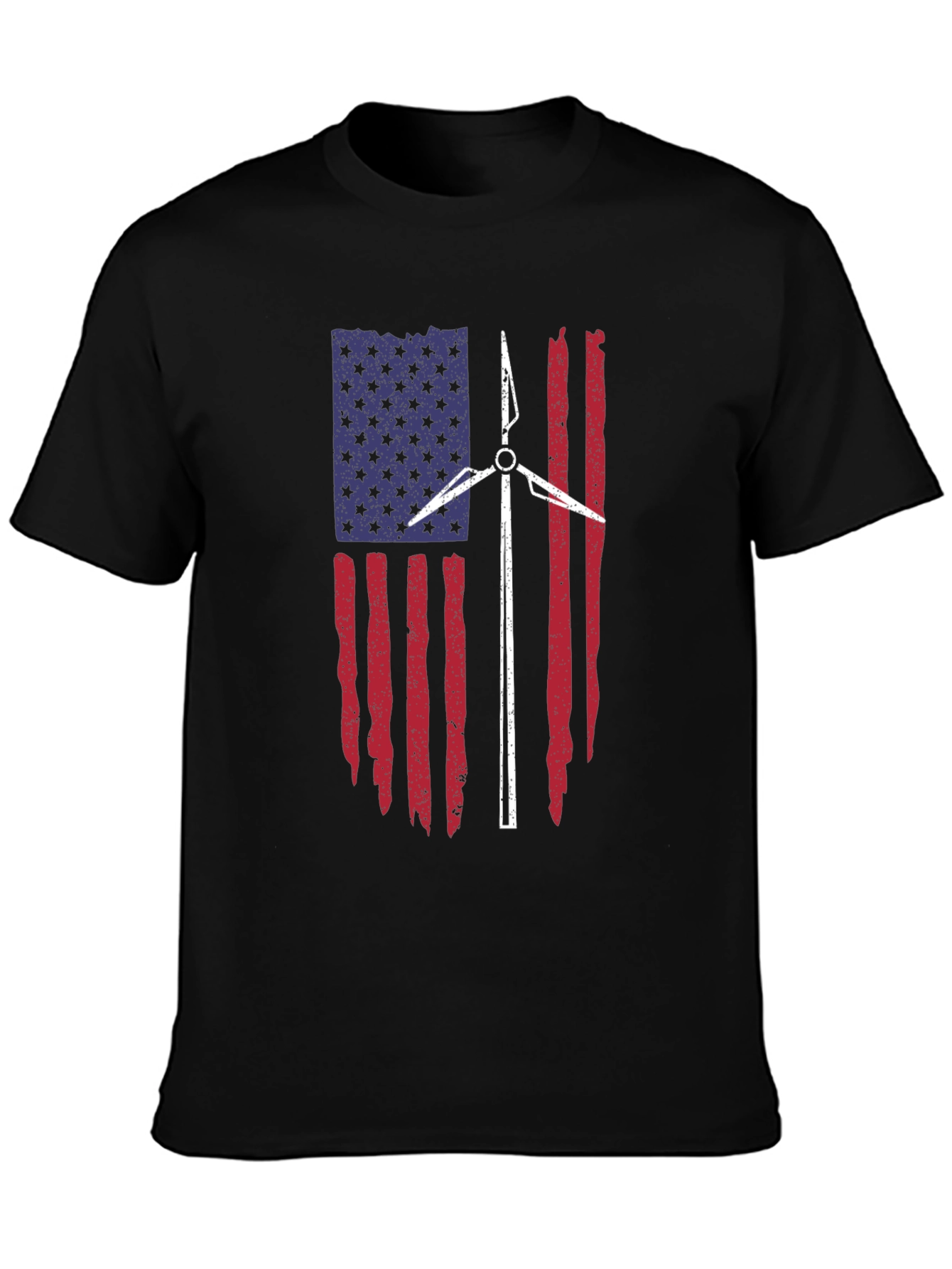 American Flag Wind Turbine T-Shirt
