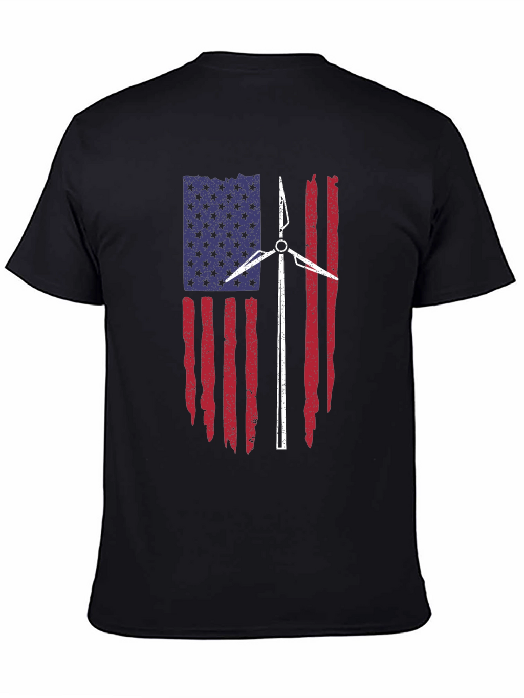 American Flag Wind Turbine T-Shirt