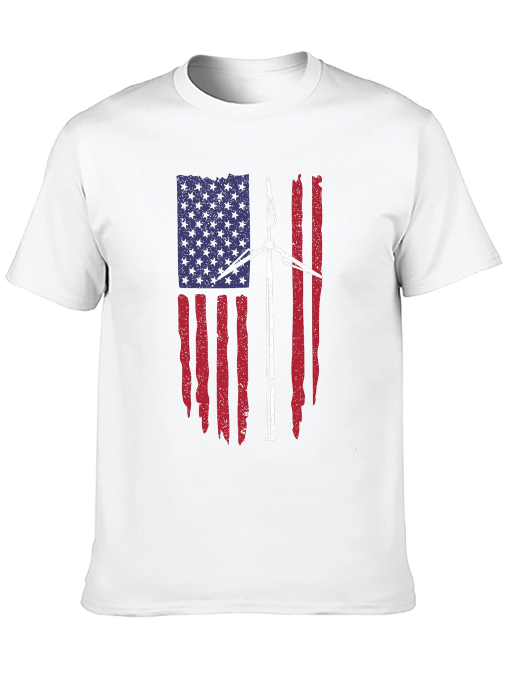 American Flag Wind Turbine T-Shirt