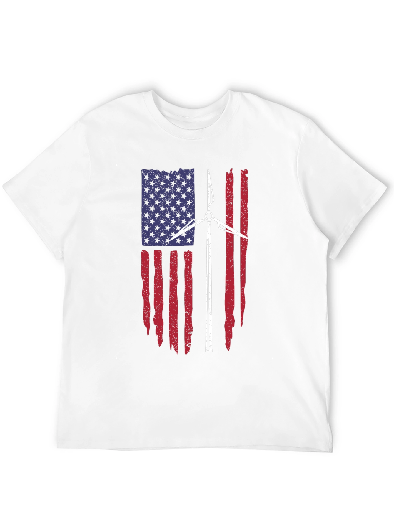 American Flag Wind Turbine T-Shirt