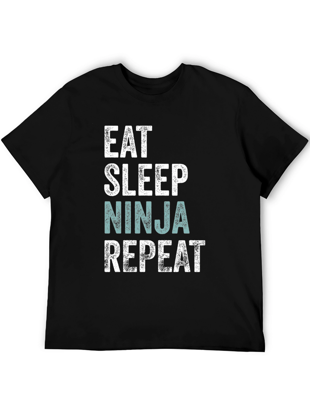 Eat Sleep Ninja Repeat Mens Black T-Shirt
