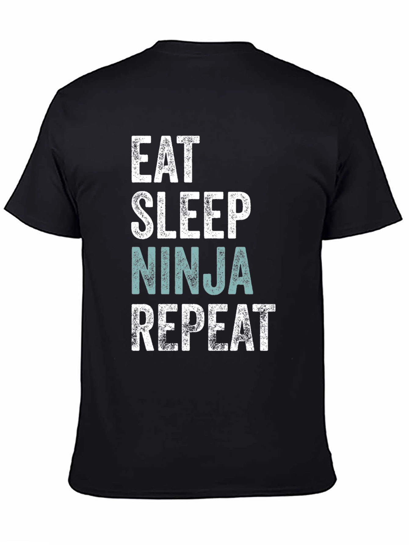 Eat Sleep Ninja Repeat Mens Black T-Shirt