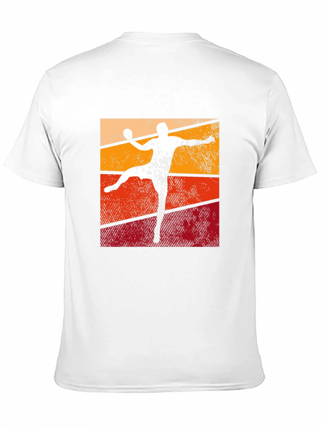 Retro Handball Player Graphic T-Shirt - Black