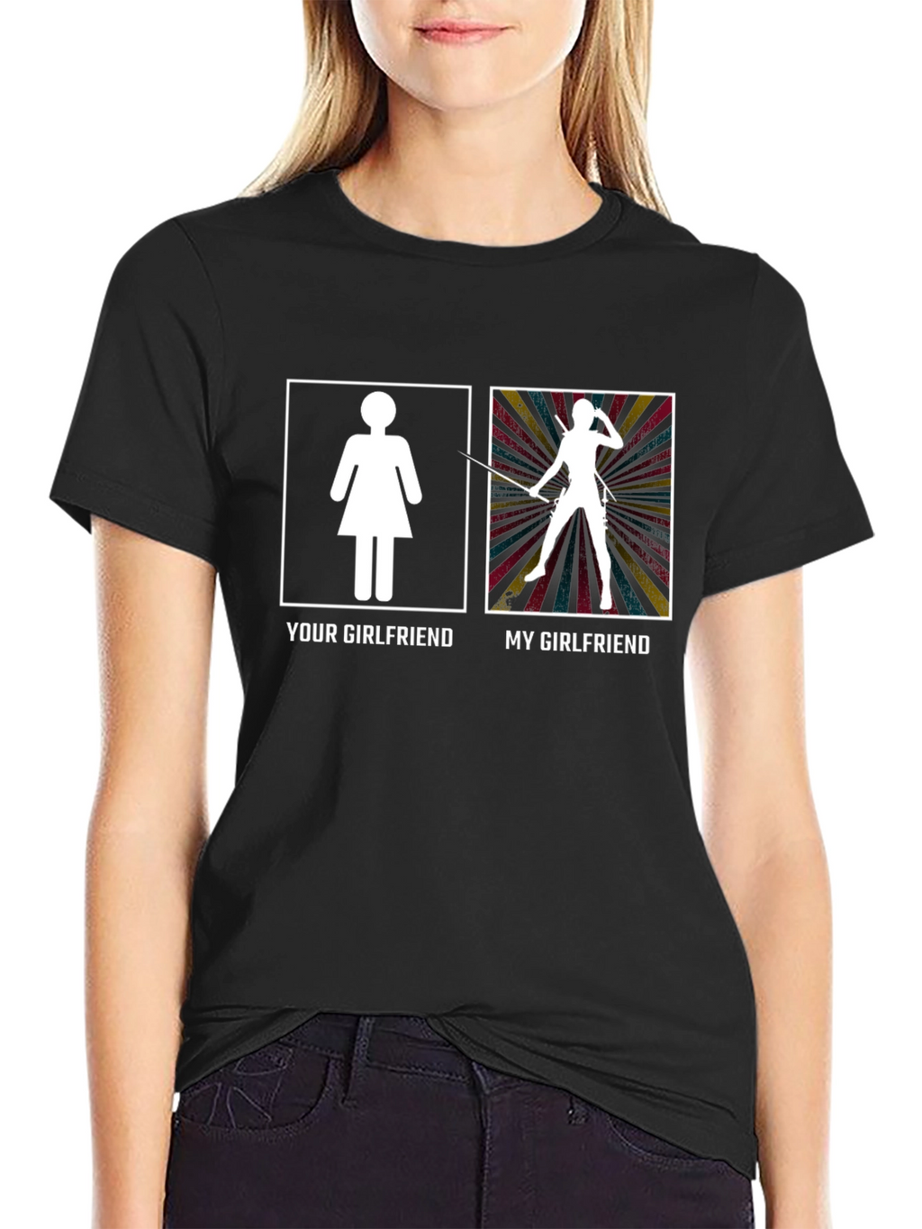 Funny My Girlfriend Black Graphic Tee