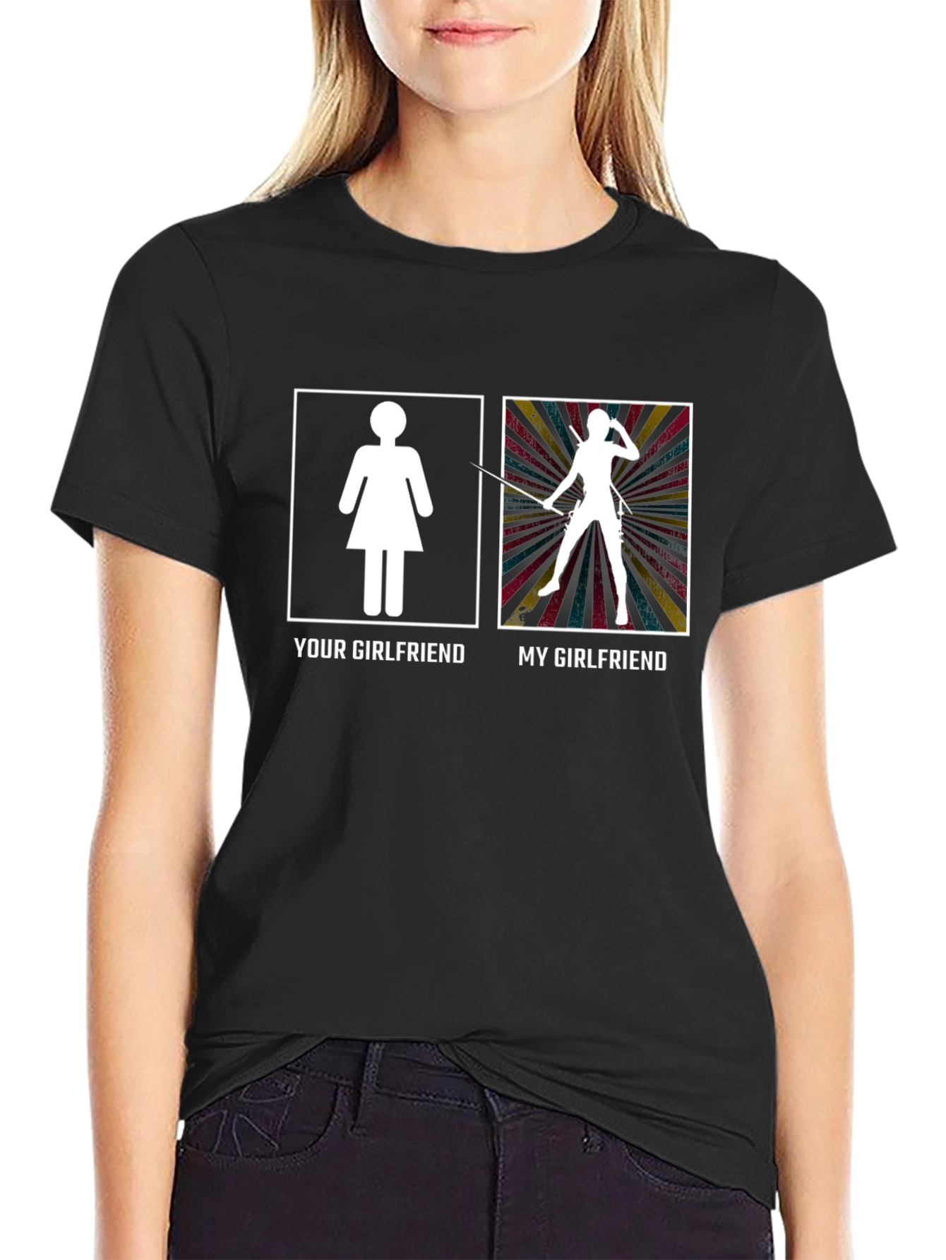 Funny My Girlfriend Black Graphic Tee