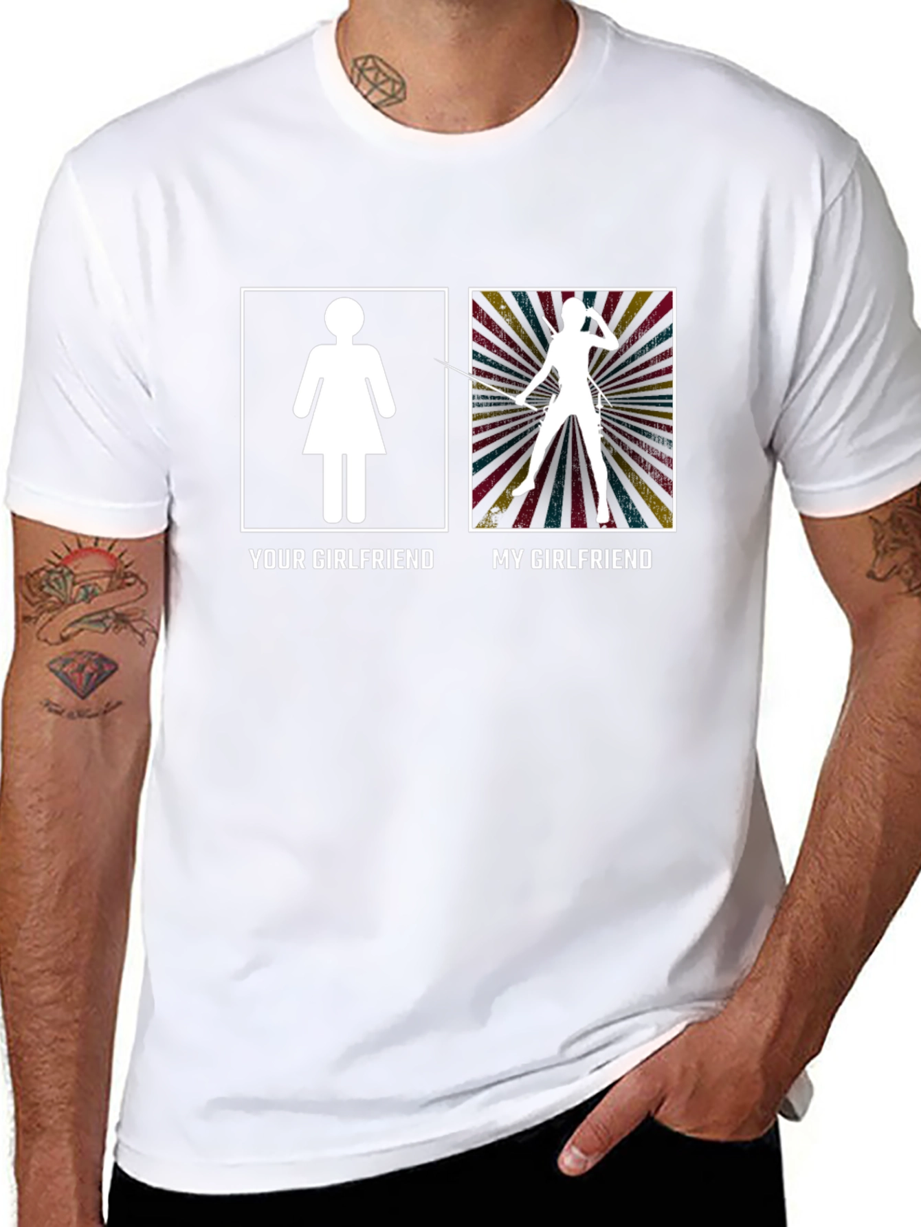 Funny My Girlfriend Black Graphic Tee