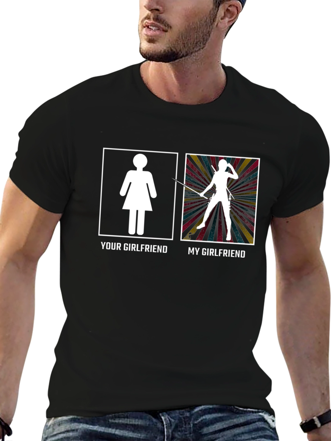 Funny My Girlfriend Black Graphic Tee