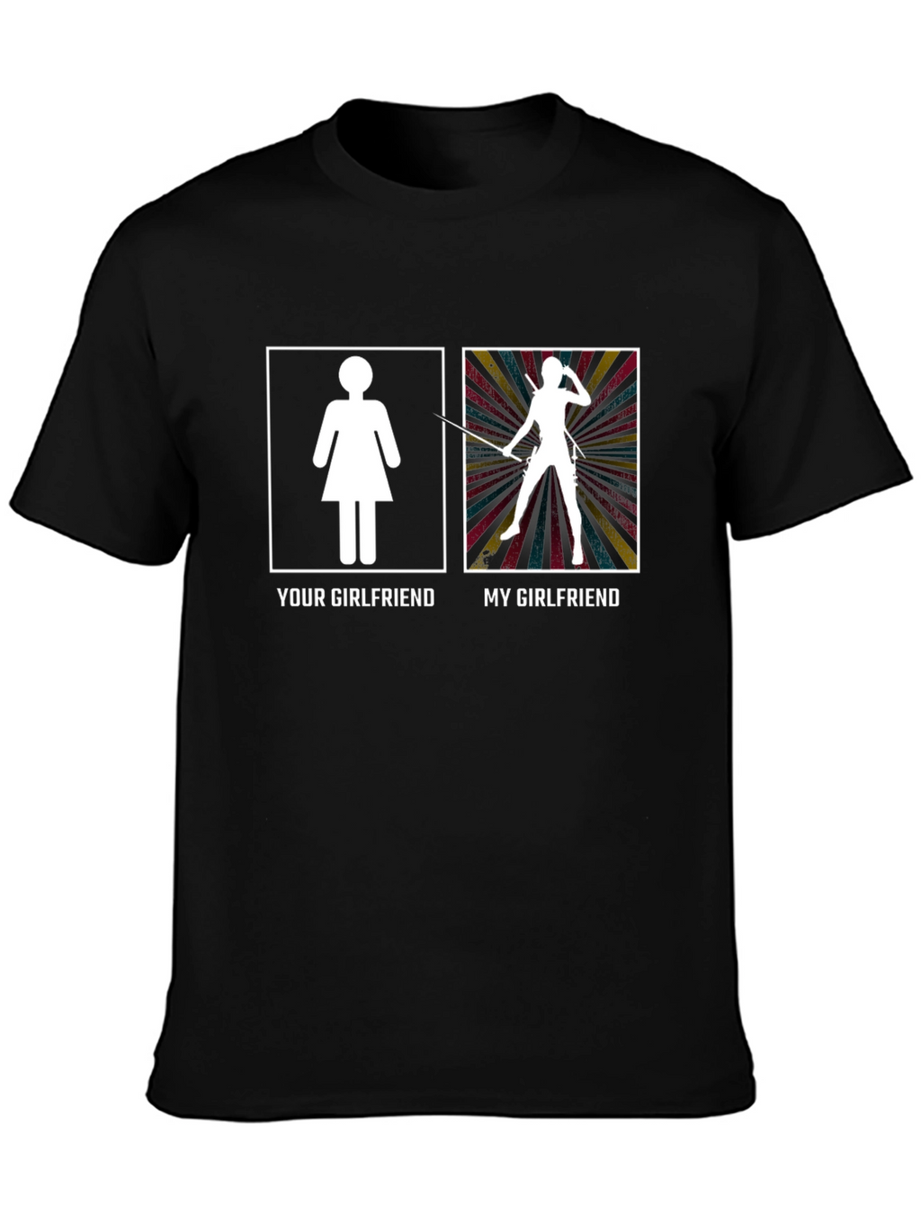 Funny My Girlfriend Black Graphic Tee