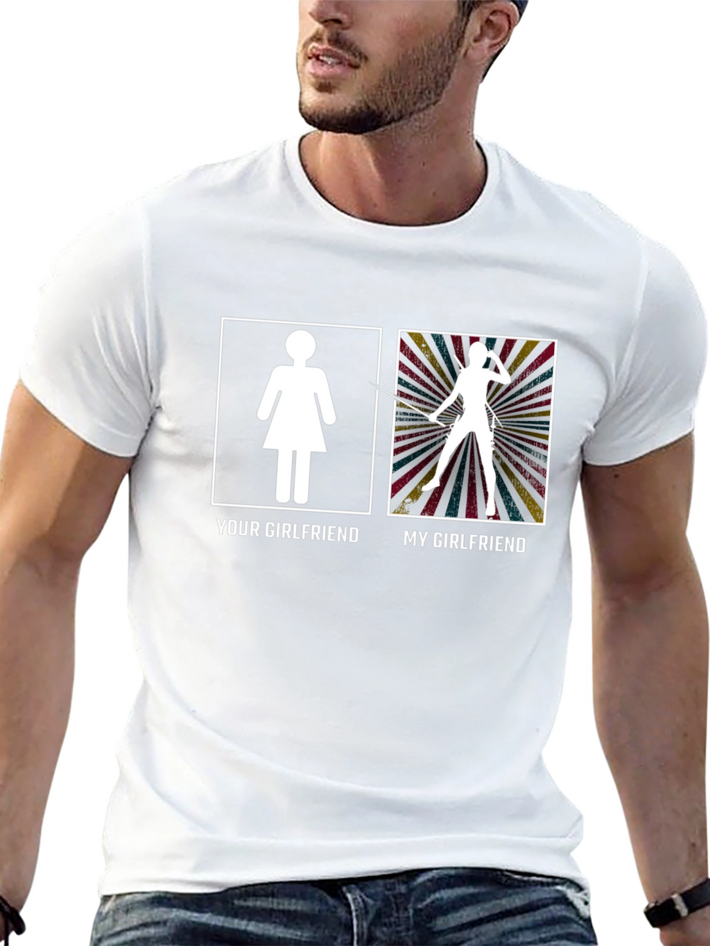 Funny My Girlfriend Black Graphic Tee