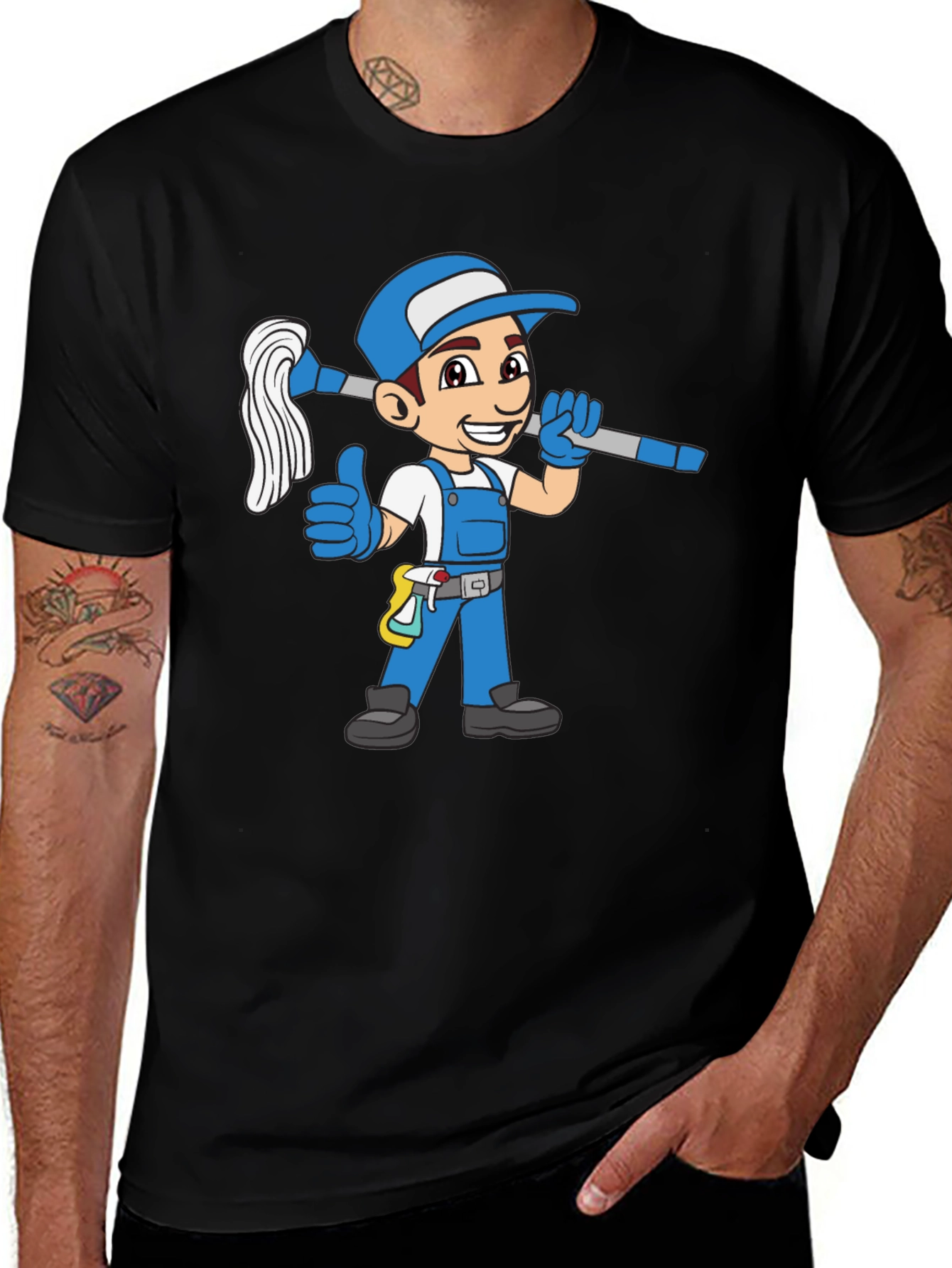 Cartoon Janitor T-Shirt
