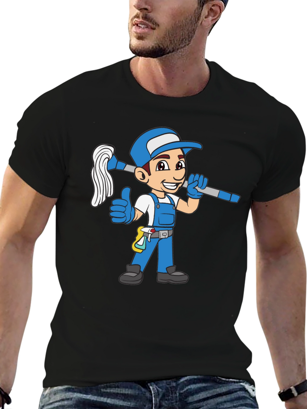 Cartoon Janitor T-Shirt