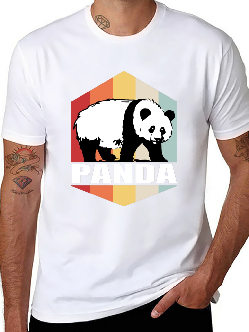 Retro Panda Graphic Tee - Soft Cotton Blend