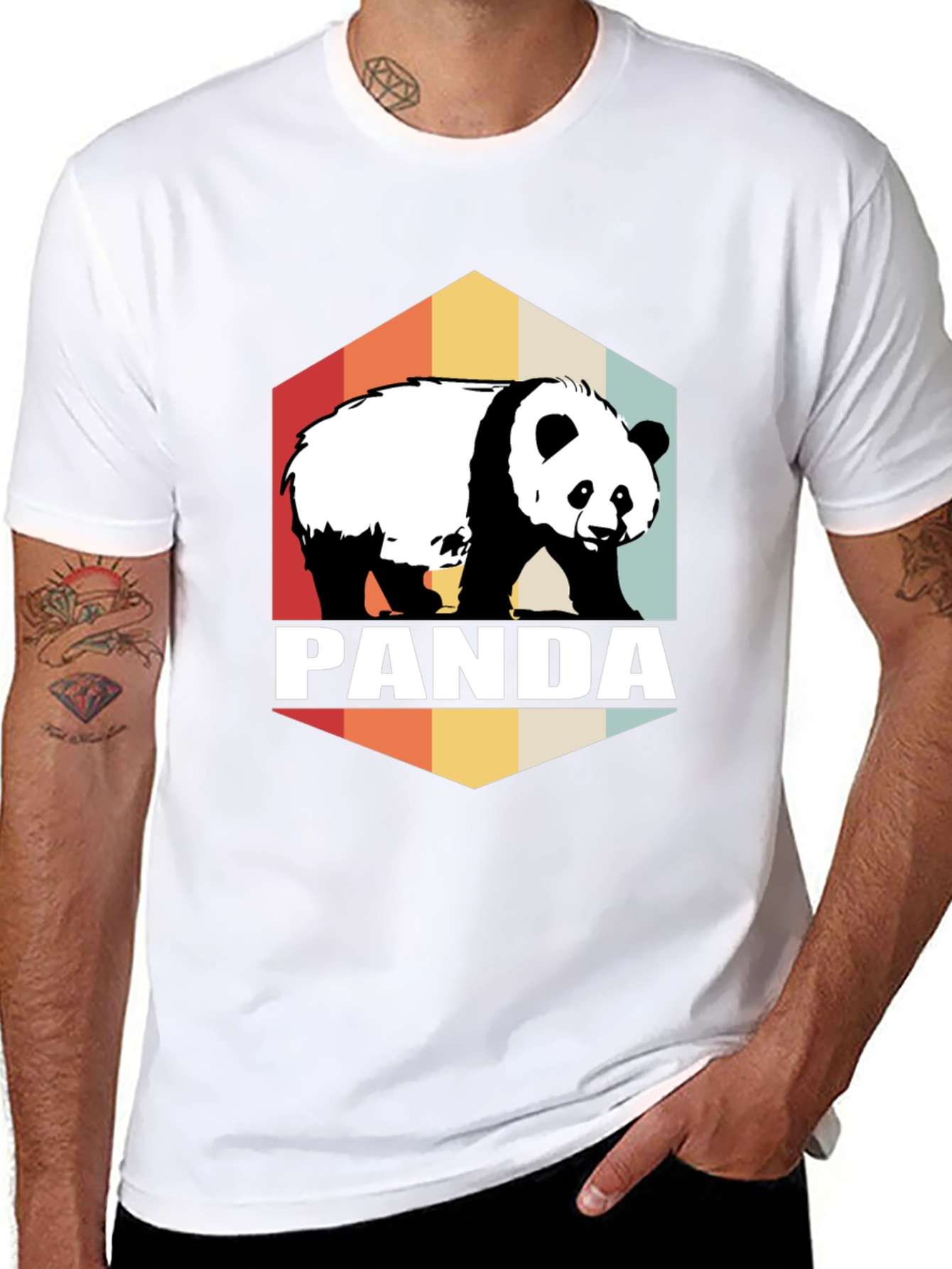 Retro Panda Graphic Tee - Soft Cotton Blend