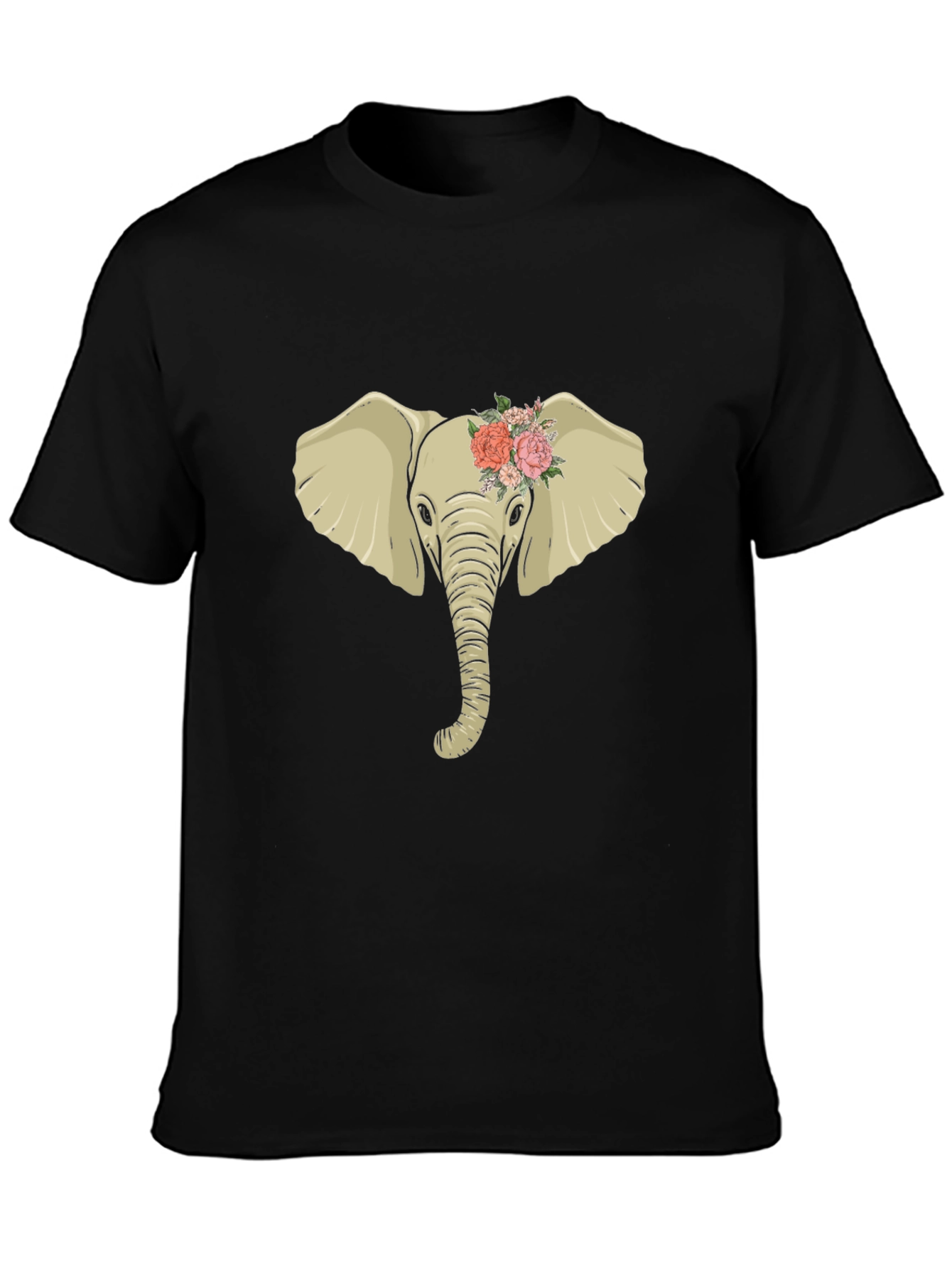 Elephant with Flowers Graphic Tee