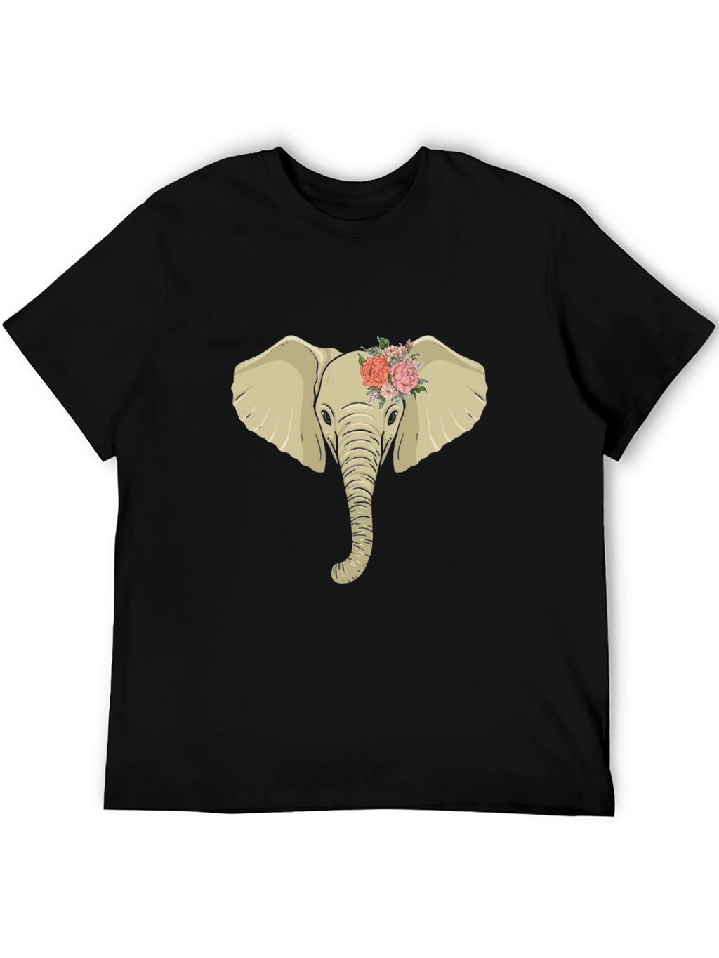 Elephant with Flowers Graphic Tee