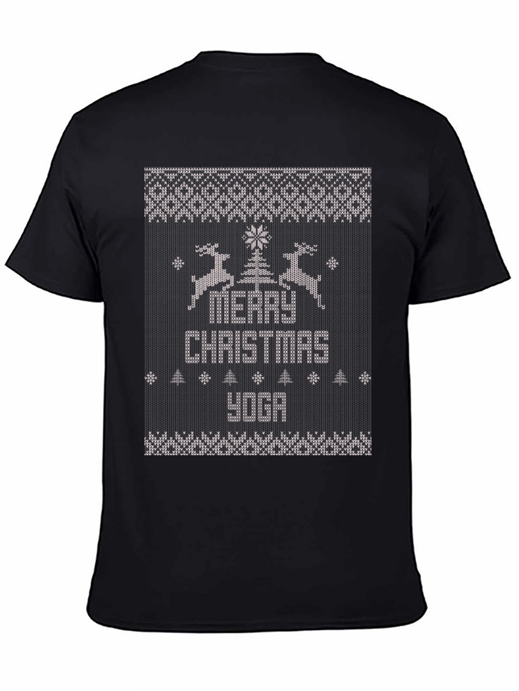 Merry Christmas Yoga Ugly Sweater Style T-Shirt