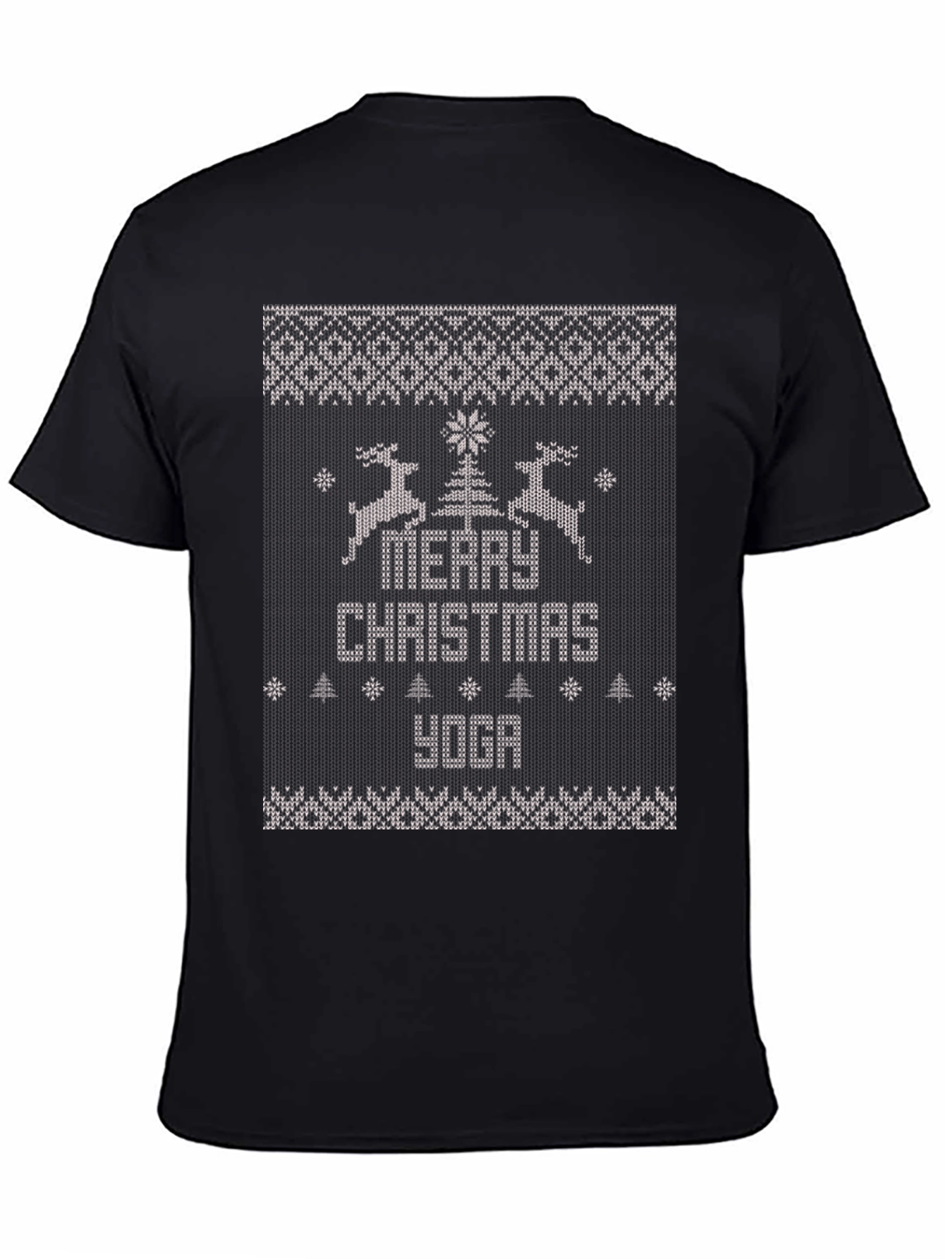 Merry Christmas Yoga Ugly Sweater Style T-Shirt