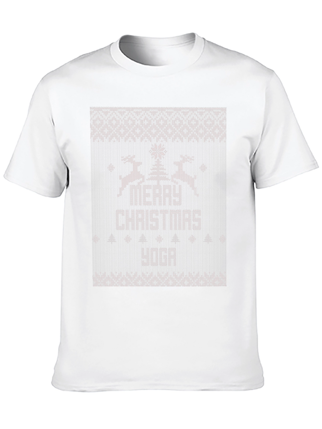 Merry Christmas Yoga Ugly Sweater Style T-Shirt