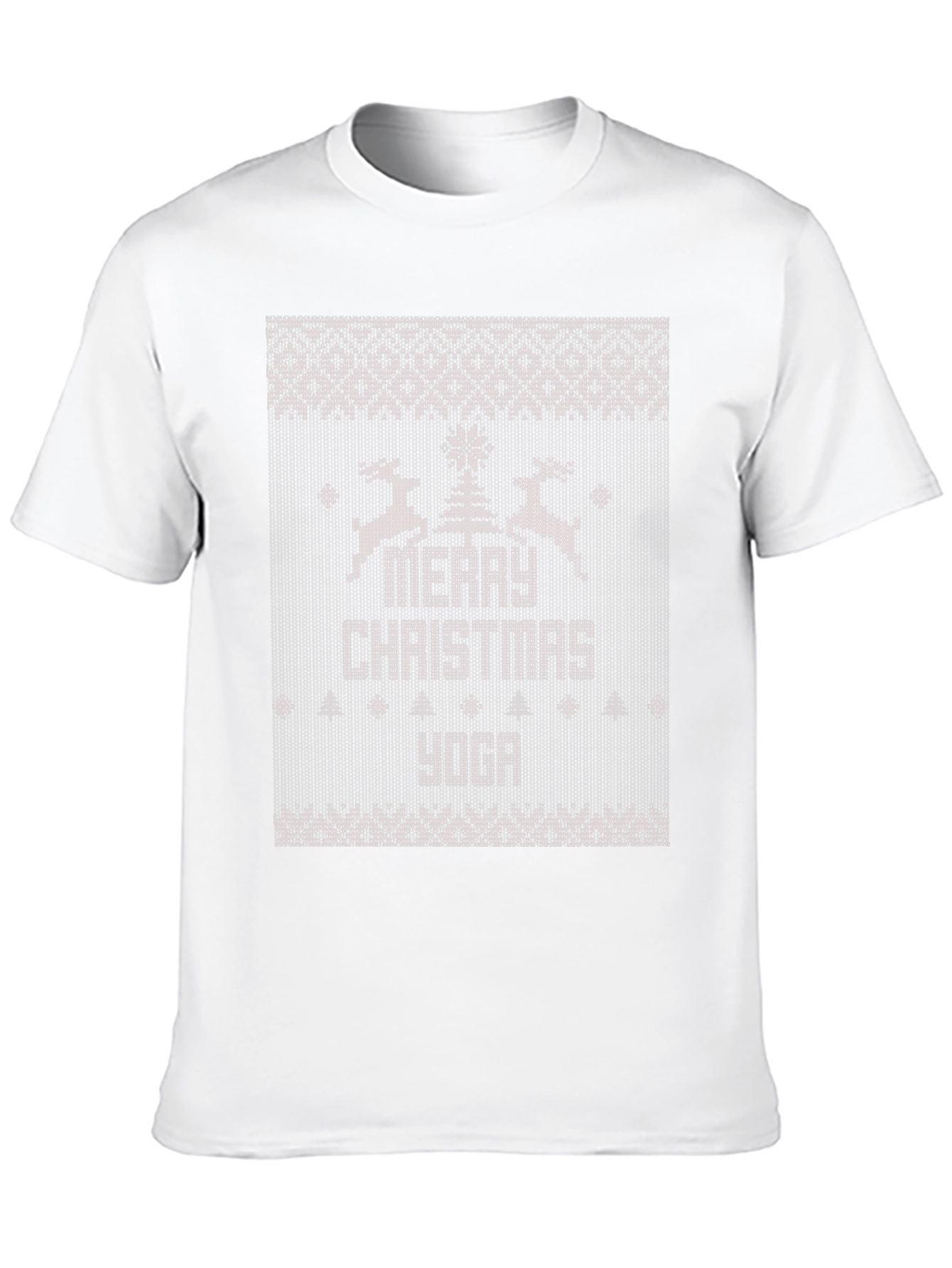 Merry Christmas Yoga Ugly Sweater Style T-Shirt