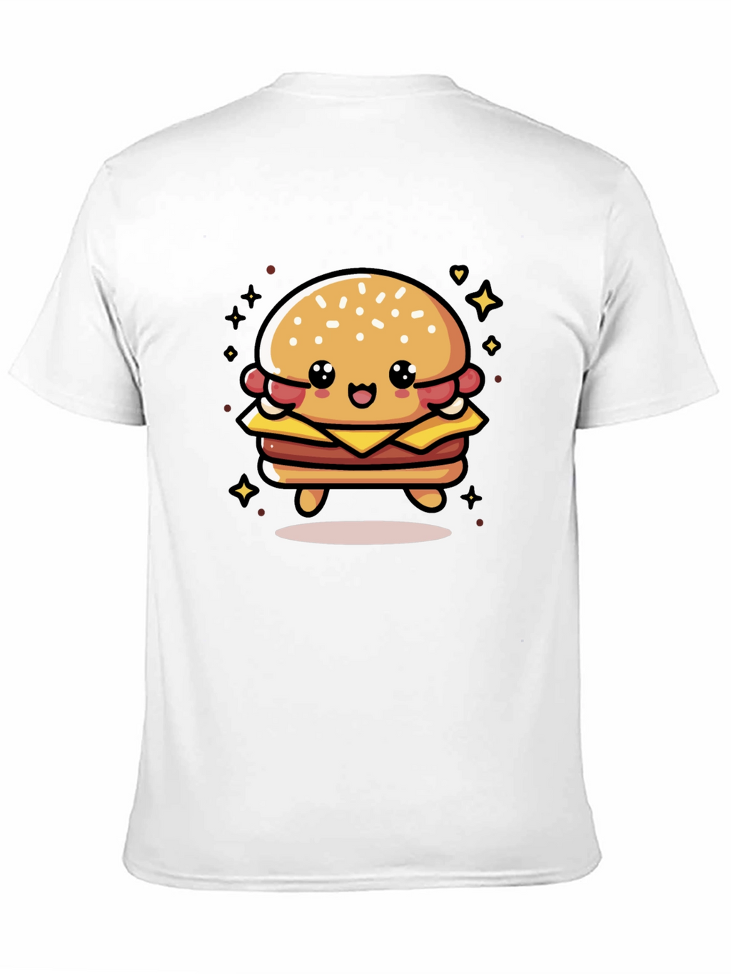 Cute Burger Graphic Tee - Unisex Black T-Shirt