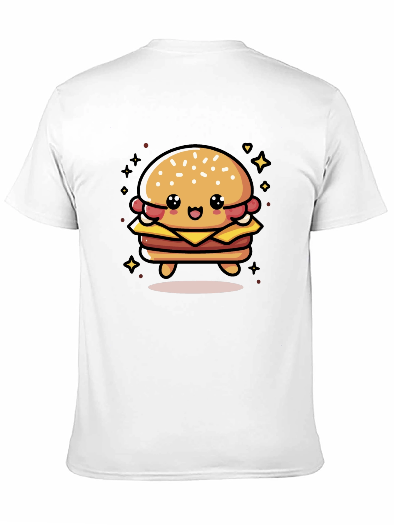 Cute Burger Graphic Tee - Unisex Black T-Shirt