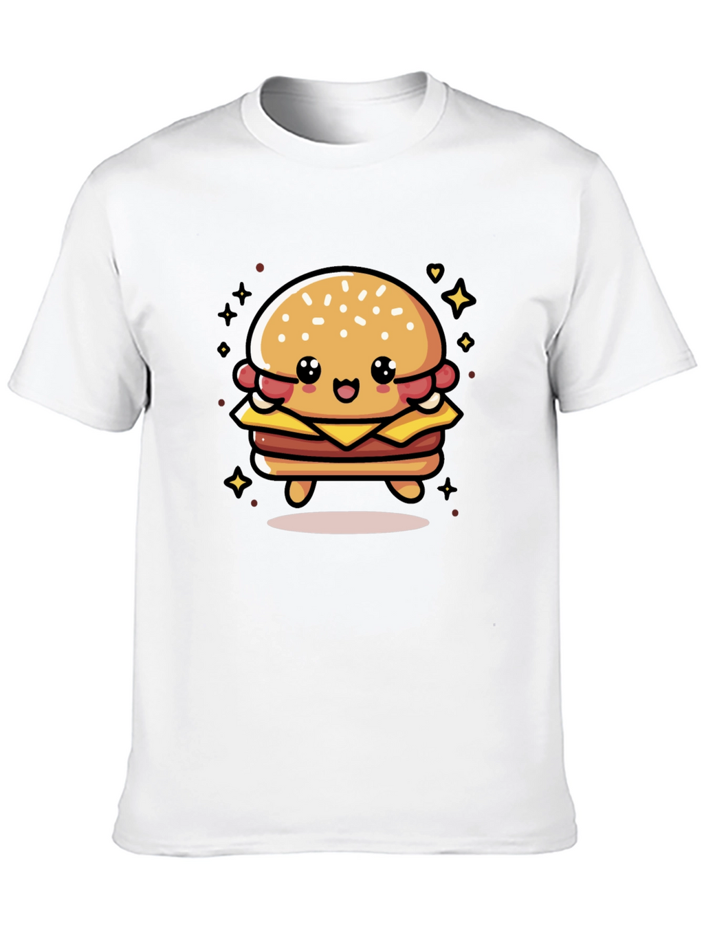 Cute Burger Graphic Tee - Unisex Black T-Shirt