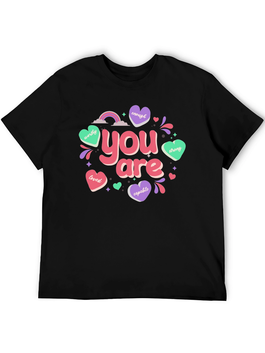 You Are Enough Graphic Tee - Black Unisex T-Shirt